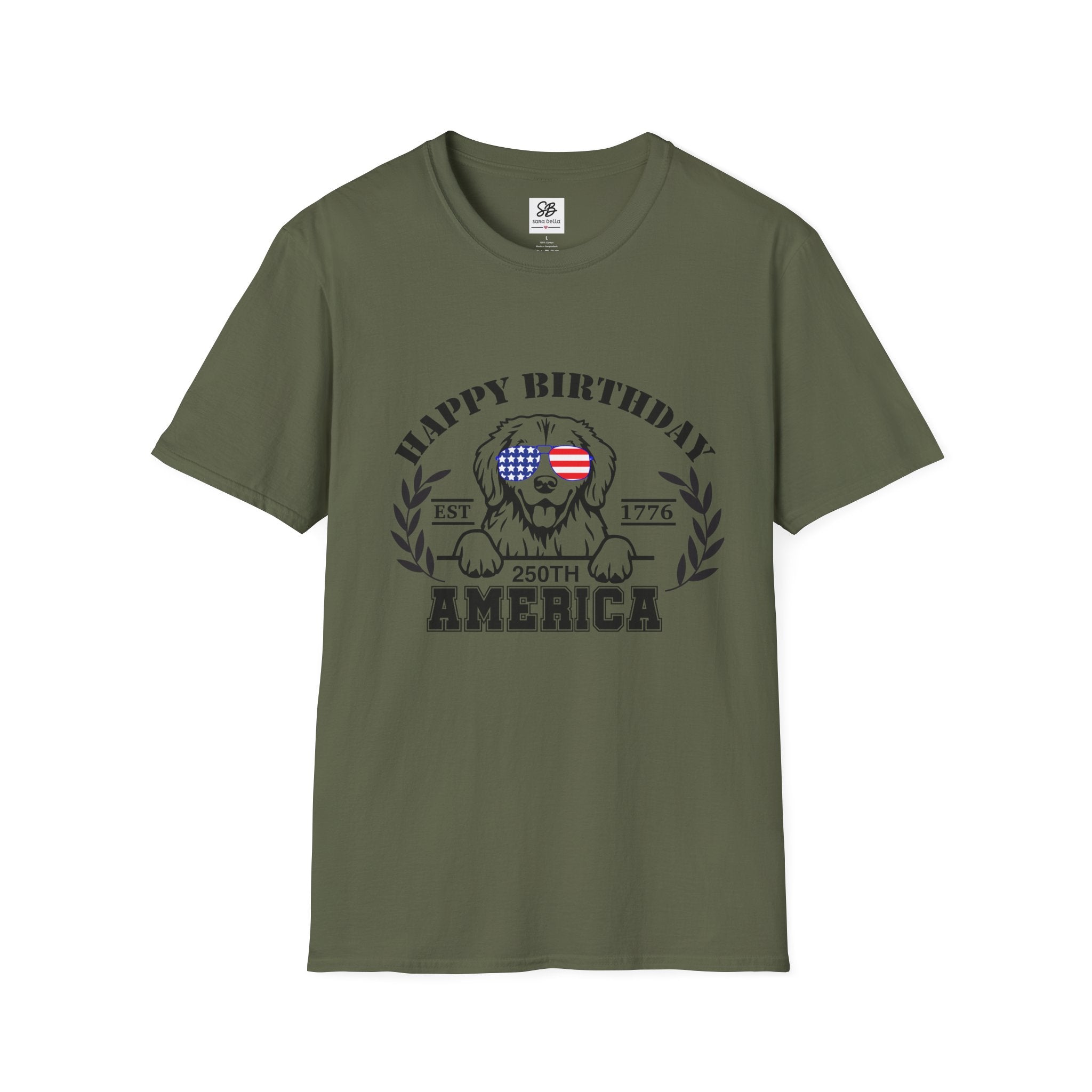 Happy Birthday 250th America with a dog T-Shirt