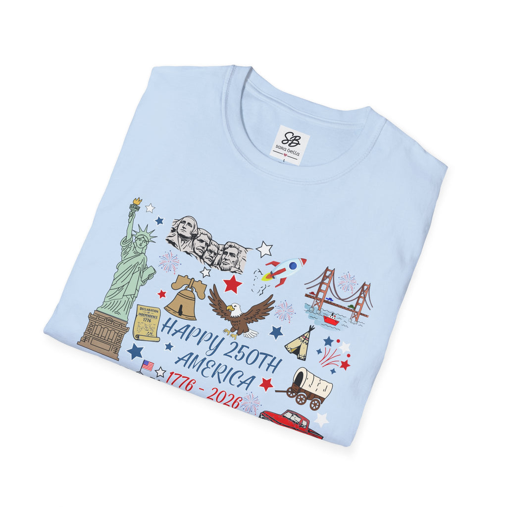 America 250th Anniversary — colored doodles of  Icons Shirt