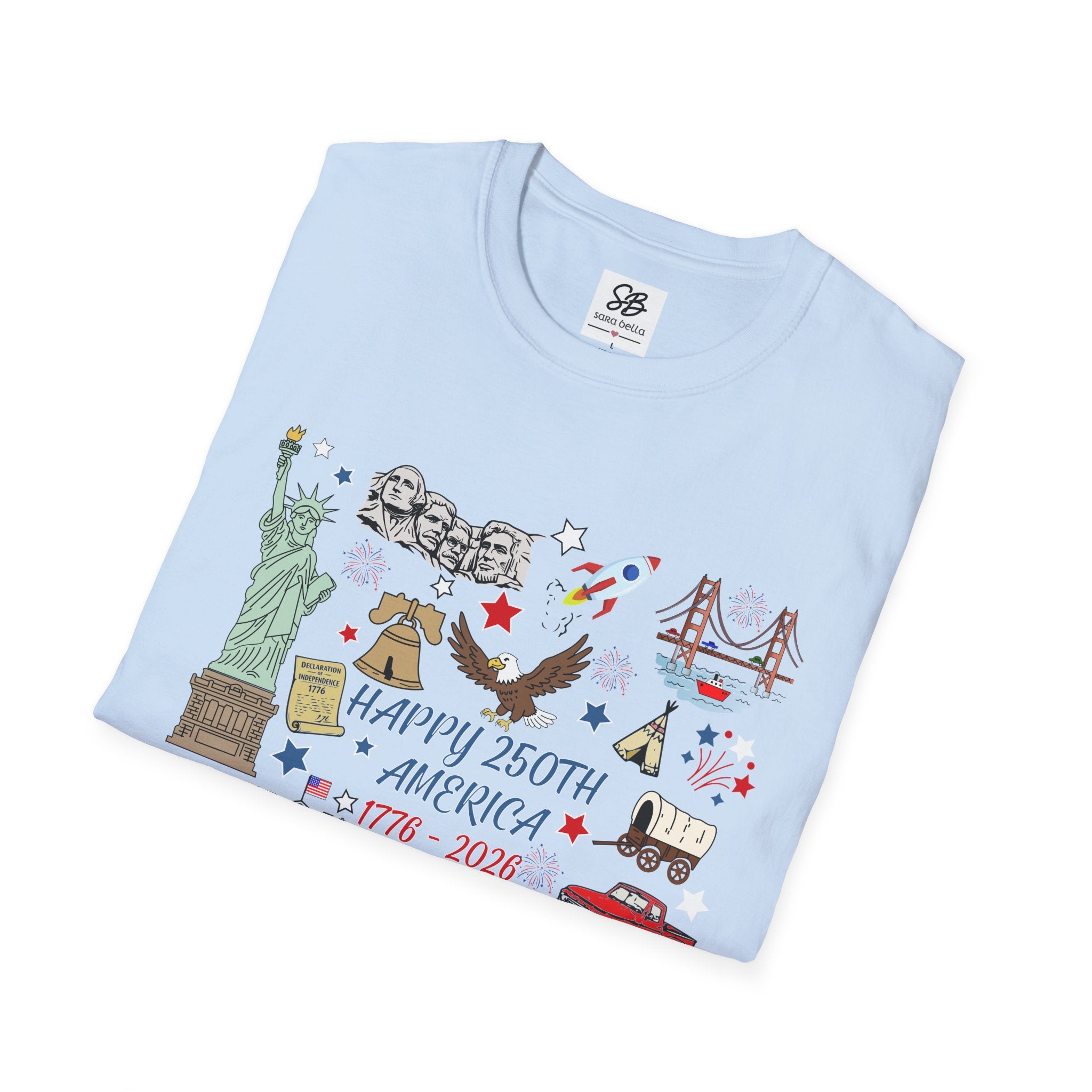 America 250th Anniversary — colored doodles of  Icons Shirt