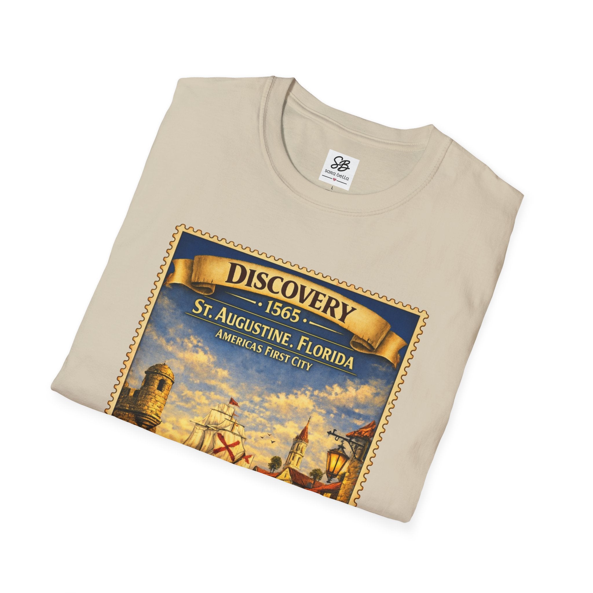 St. Augustine Discovery The Oldest City in America  1565 Vintage Stamp T-Shirt
