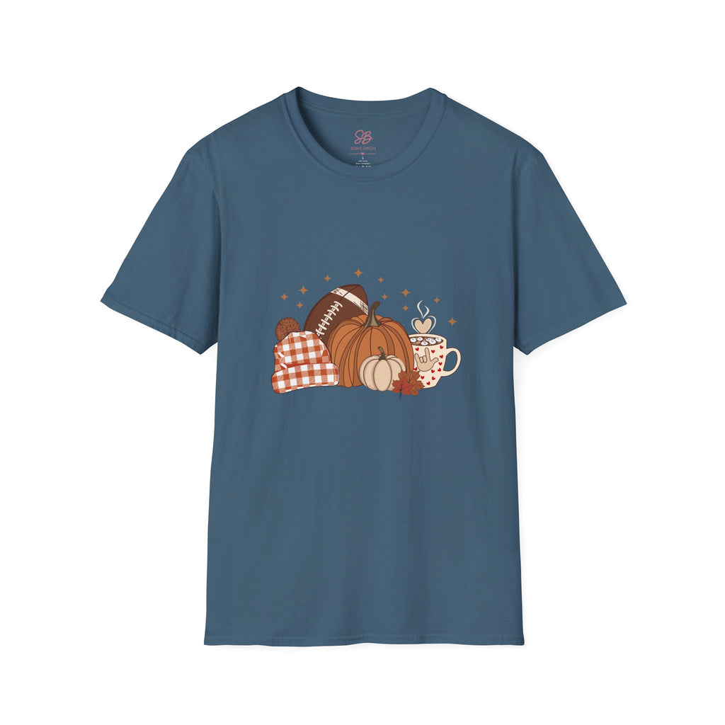 Autumn Football Pumpkins with I Love You American Sign Language, ASL - T-Shirt