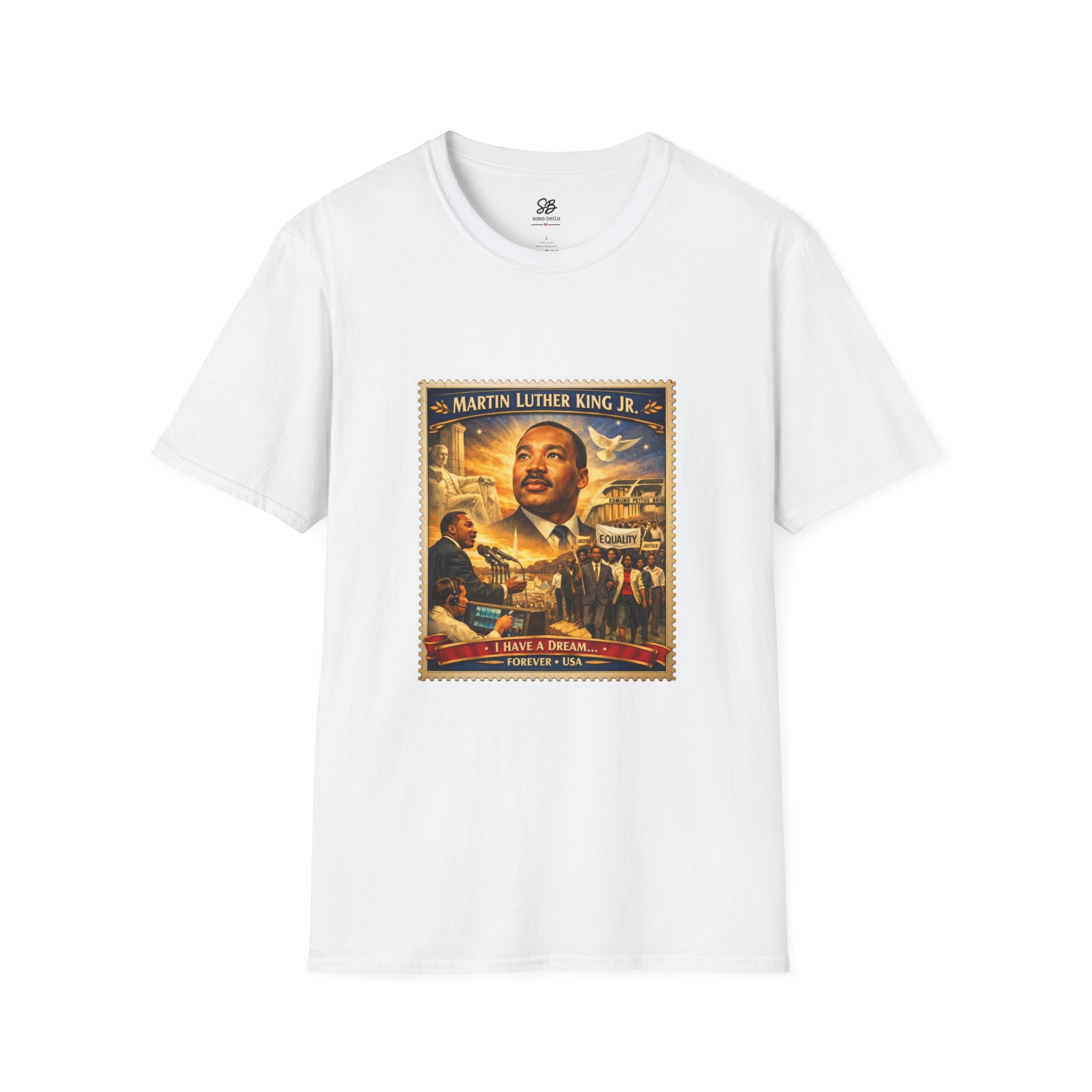 Martin Luther King Jr. 'I Have a Dream Memorial ' Tribute Vintage Stamp T-Shirt