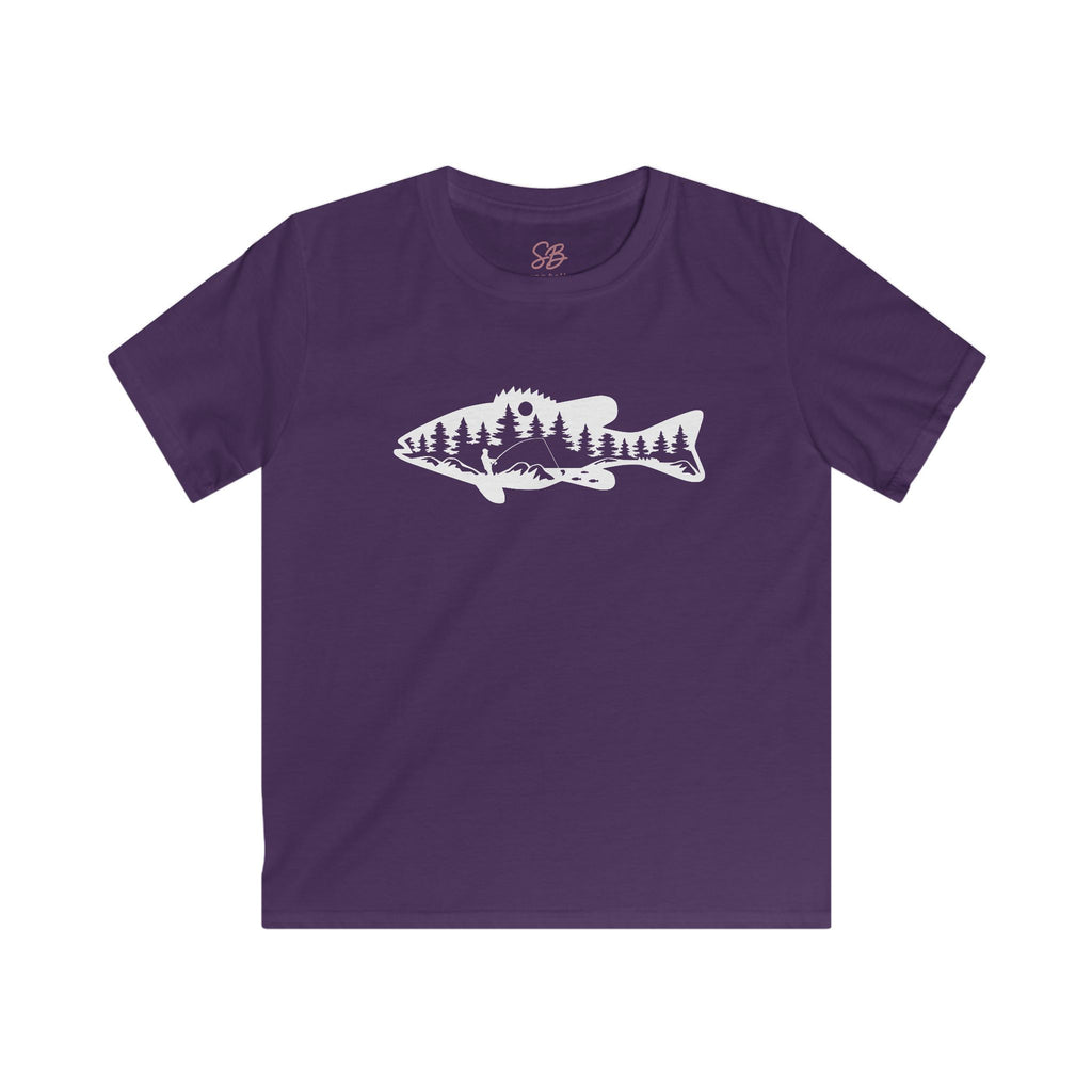 Bass Fisherman Landscape Fishing - Kid T-Shirt