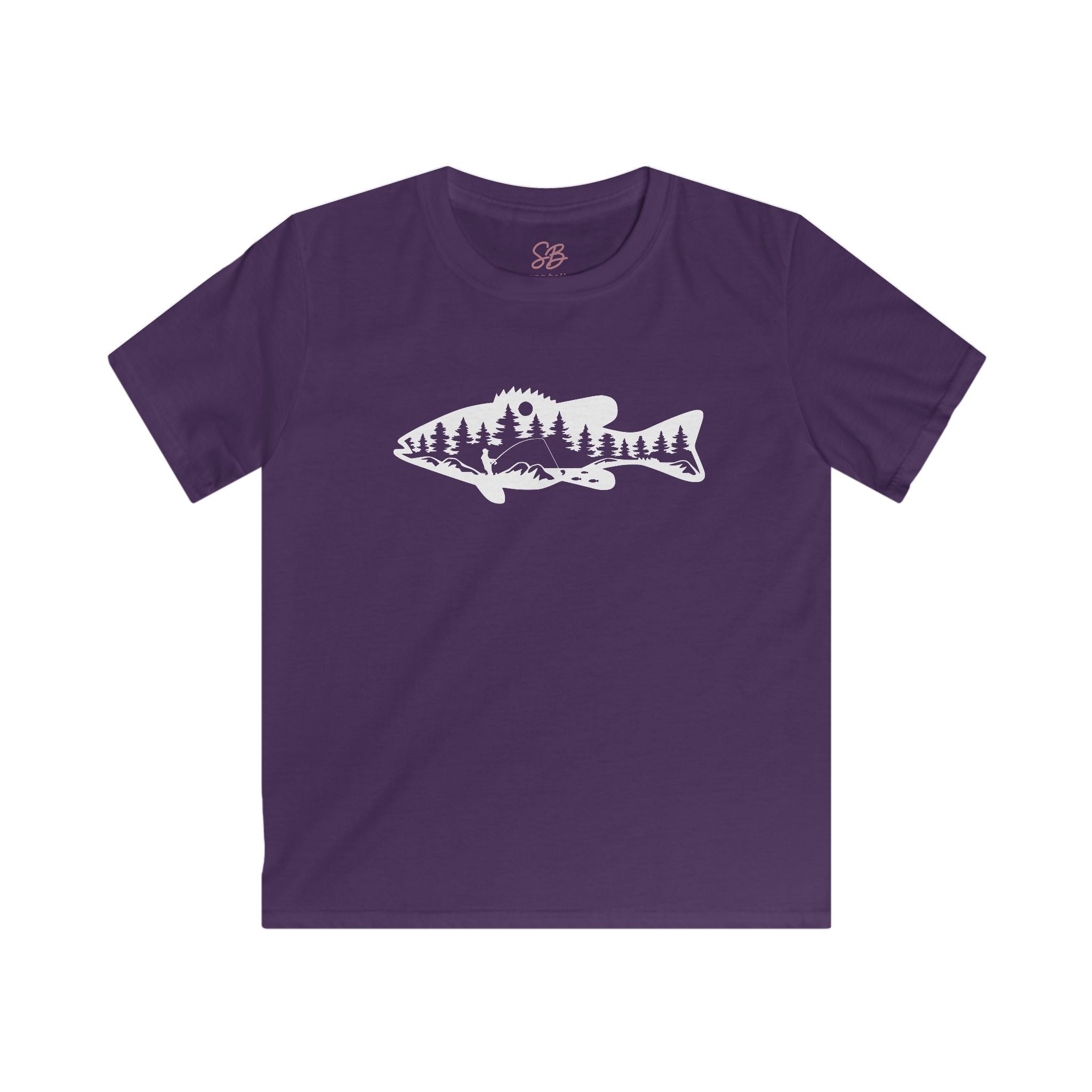Bass Fisherman Landscape Fishing - Kid T-Shirt