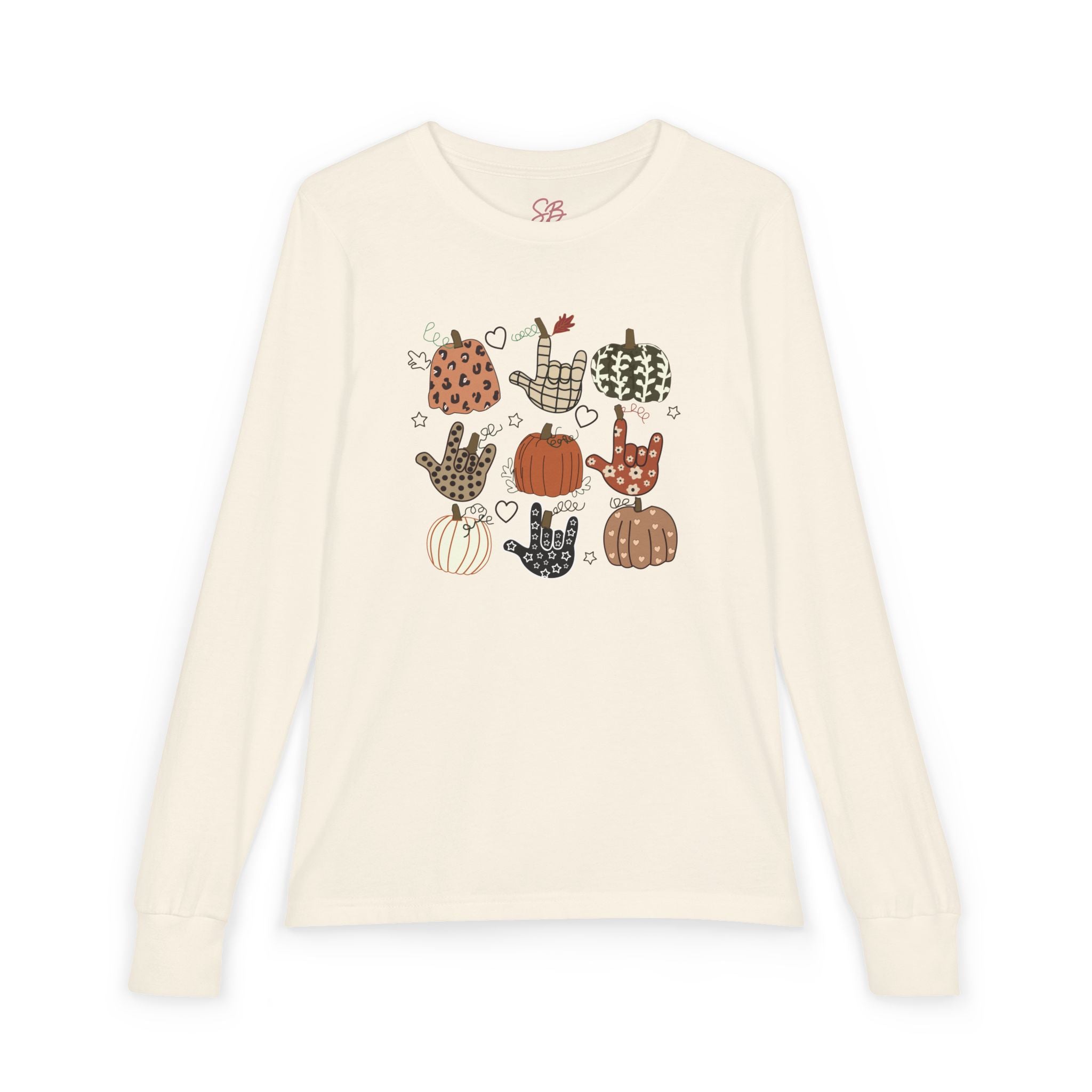 ASL Pumpkins Tic-Tac-Toe - Kid Long Sleeve Shirt