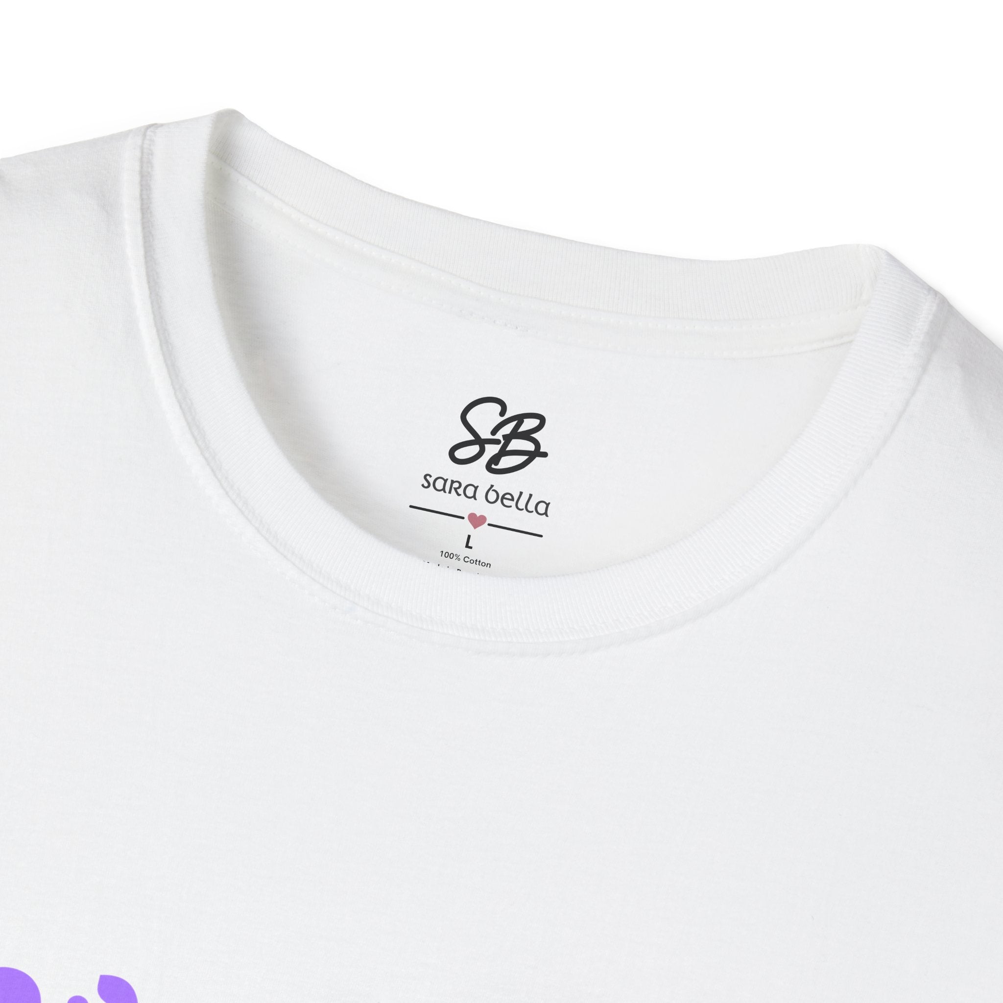 Grandma I Love You ASL Unisex White T-Shirt with Purple Design