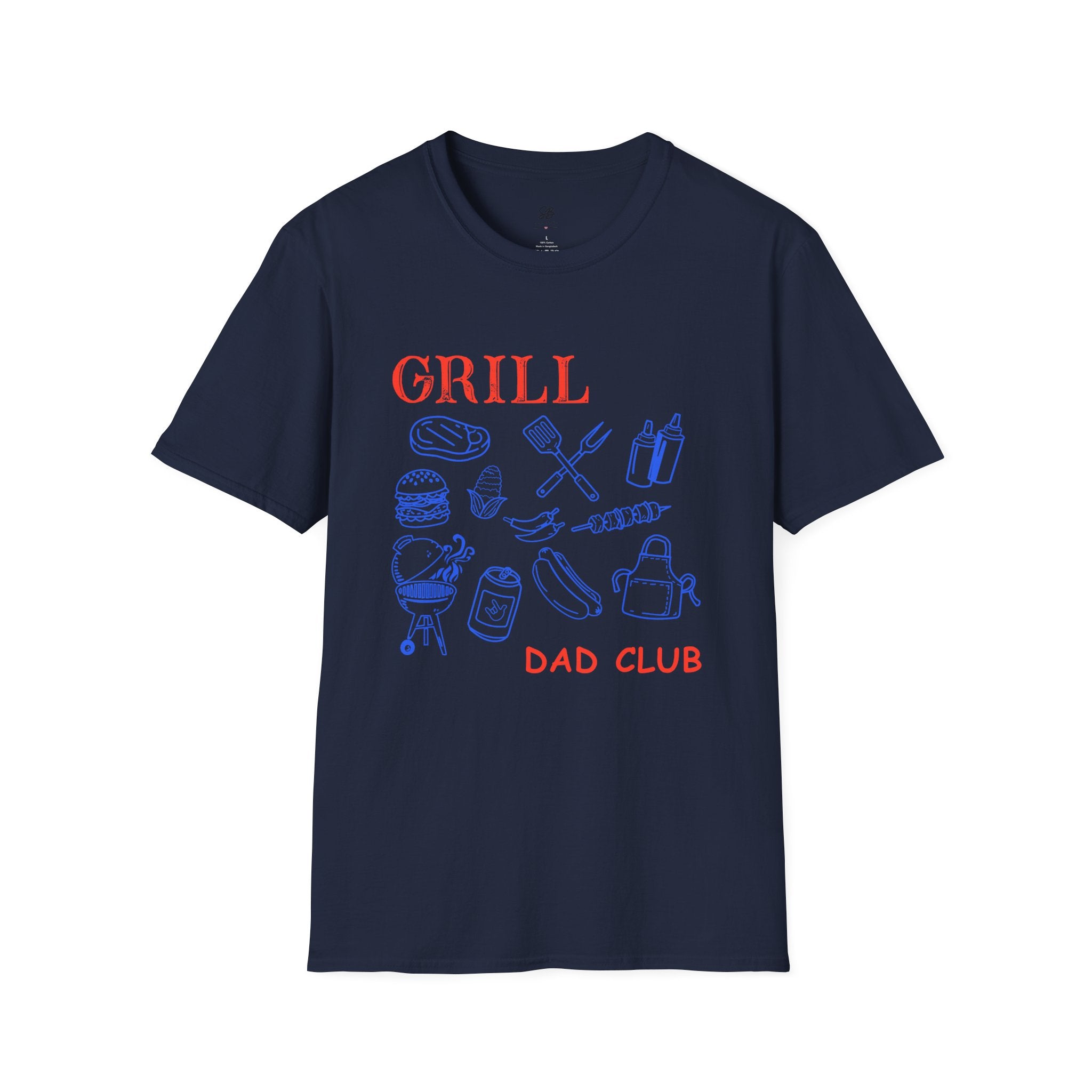 Grill Dad Club T-Shirt — Barbecue Tools & Grill Icons Tee