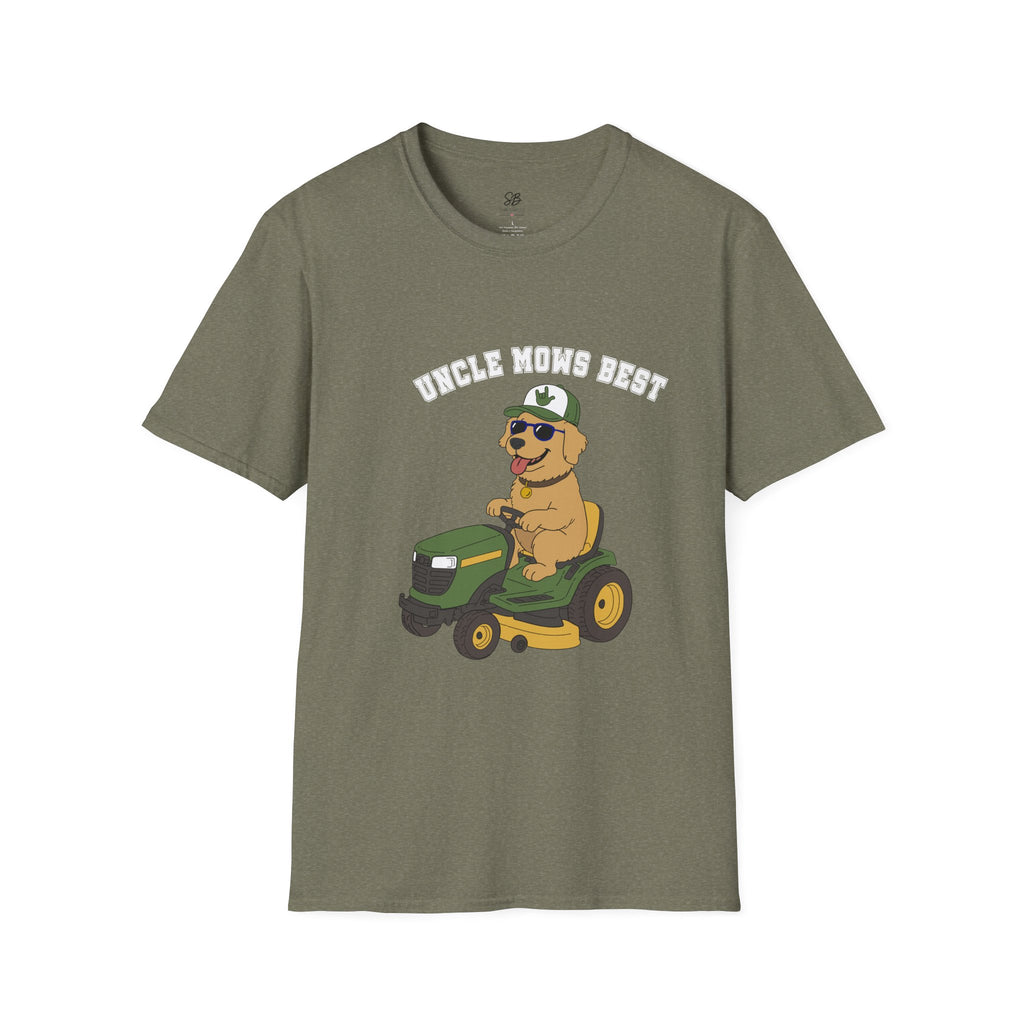 Uncle Mows Best T-Shirt with Golden Retriever
