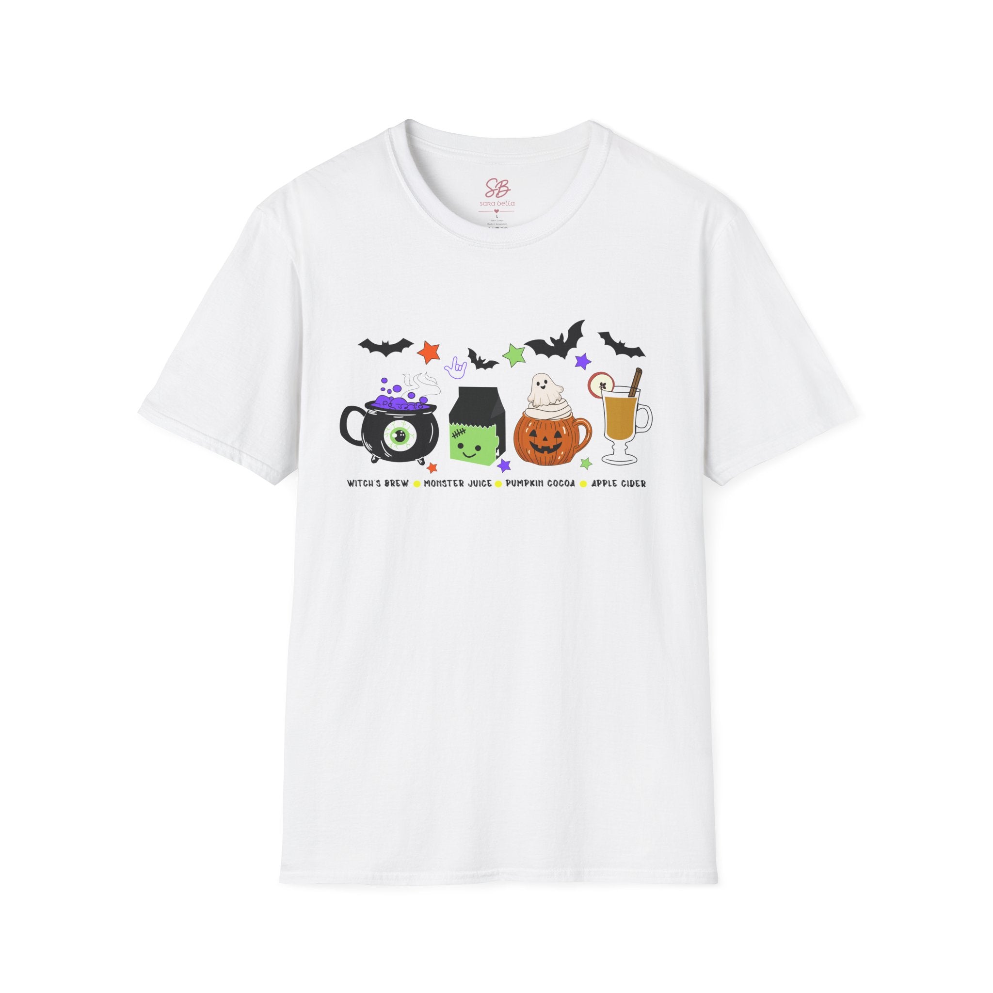 Kids Halloween Drinks Crew of  Witch’s Brew, Monster Juice, Pumpkin Cocoa & Apple Cider - T-Shirt