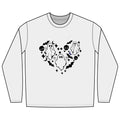 Ghosts with "I love you" in ASL floating of hearts, skulls, bats - Long Sleeve Shirt