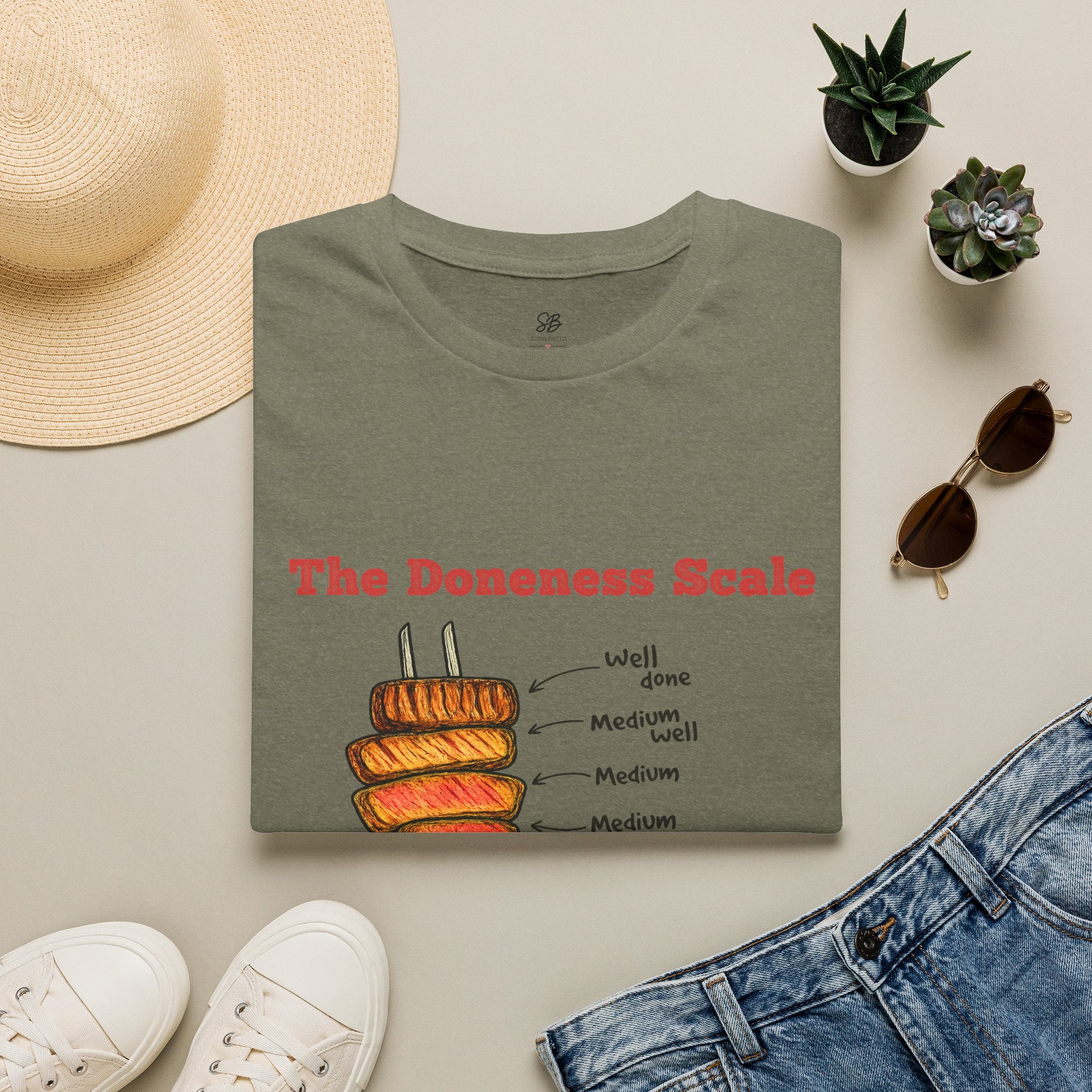 The Doneness Scale Dad Shirt — Funny BBQ Grill Steak Temperature Gift