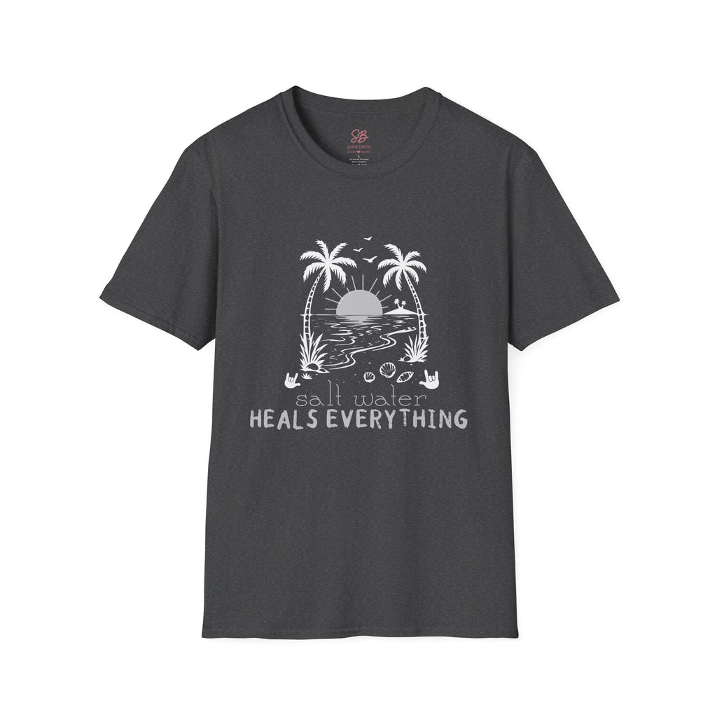 'Salt Water Heals Everything" of  white design -  T-Shirt