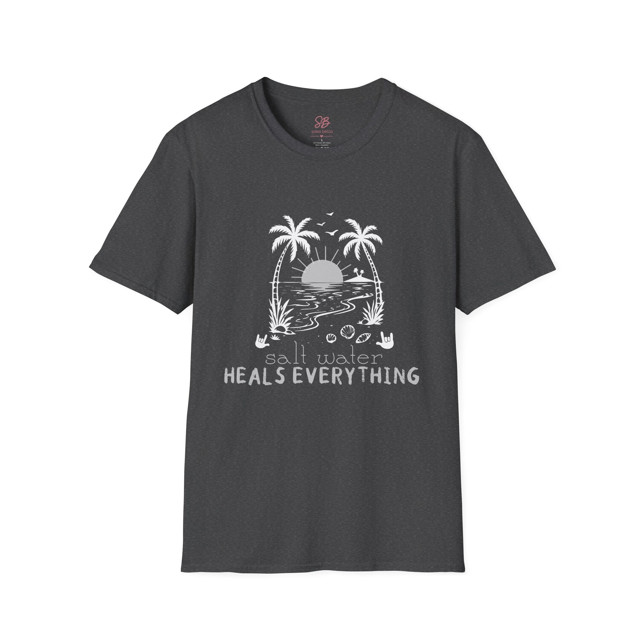 'Salt Water Heals Everything" of  white design -  T-Shirt