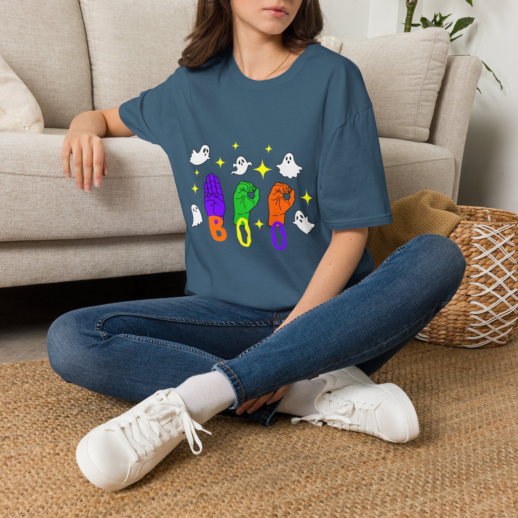 Ghosts "BOO" in ASL - T-Shirt