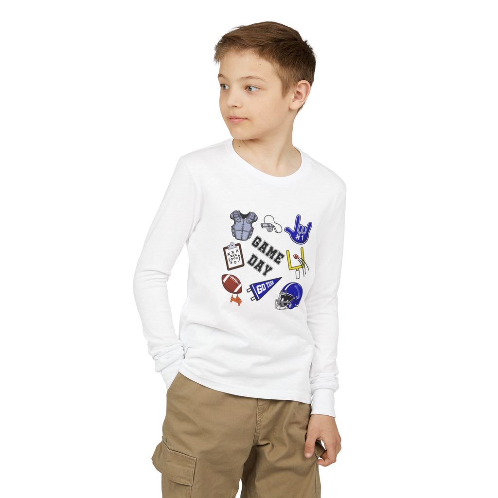 Game Day Football with I Love You ASL American Sing Language - Kid Long Sleeve Shirt