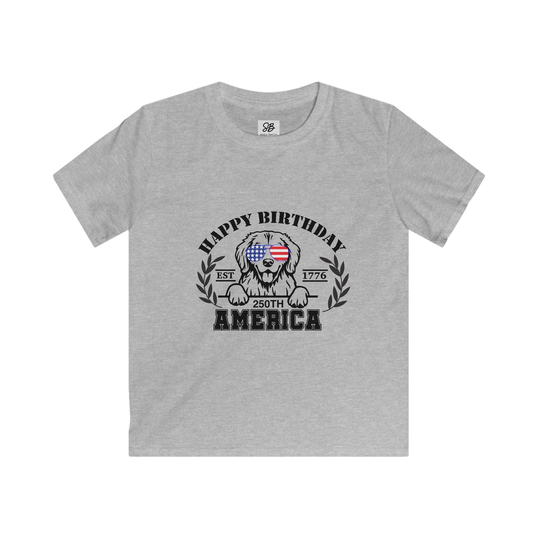 Kid Shirt  - Happy Birthday 250th America with a dog shirt