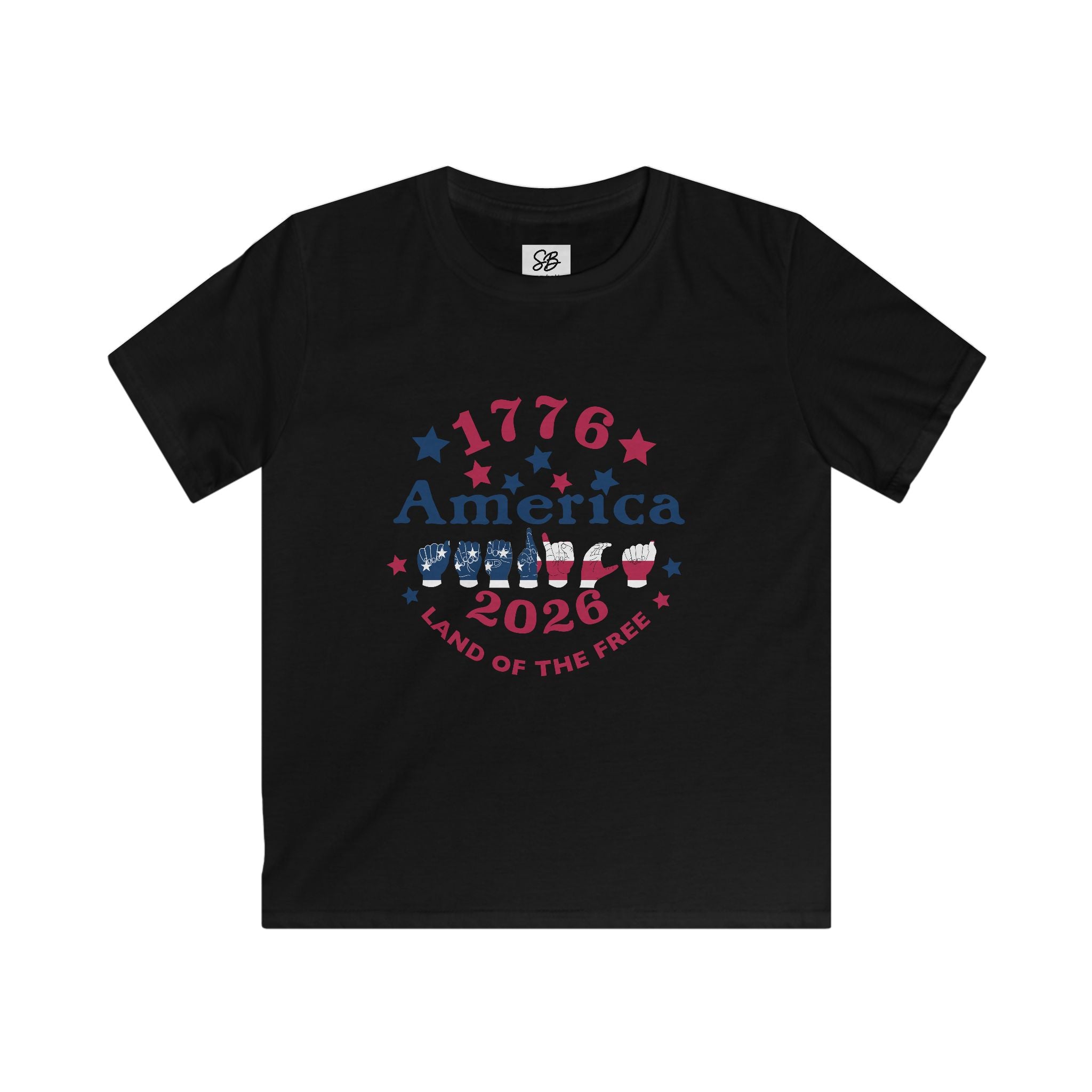 Kid Shirt - America fingers-spelled in ASL (America Sign Language) Shirt