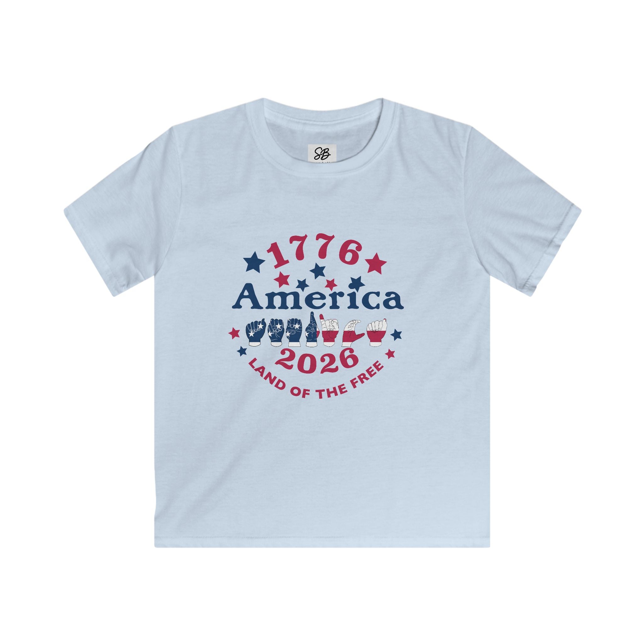 Kid Shirt - America fingers-spelled in ASL (America Sign Language) Shirt