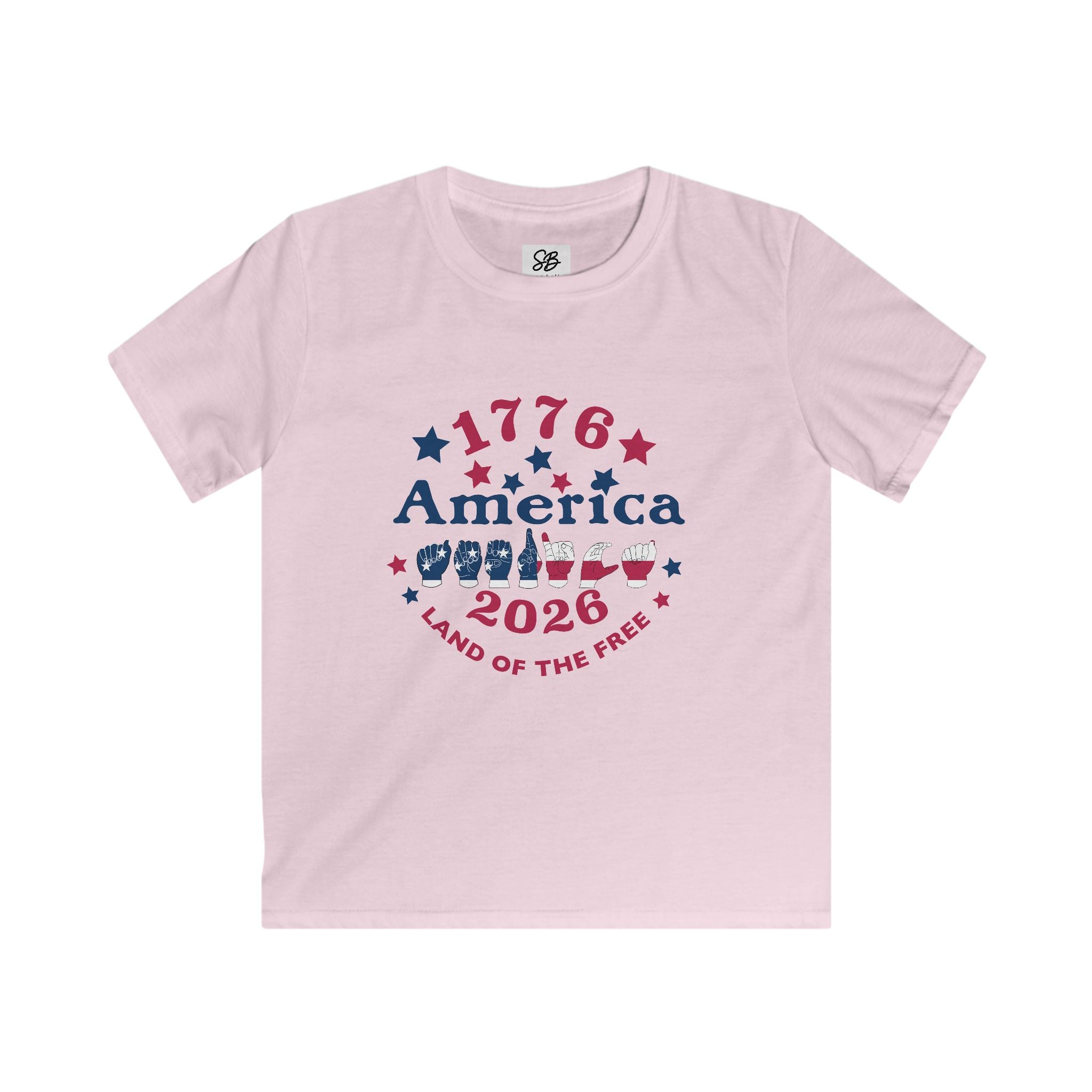 Kid Shirt - America fingers-spelled in ASL (America Sign Language) Shirt