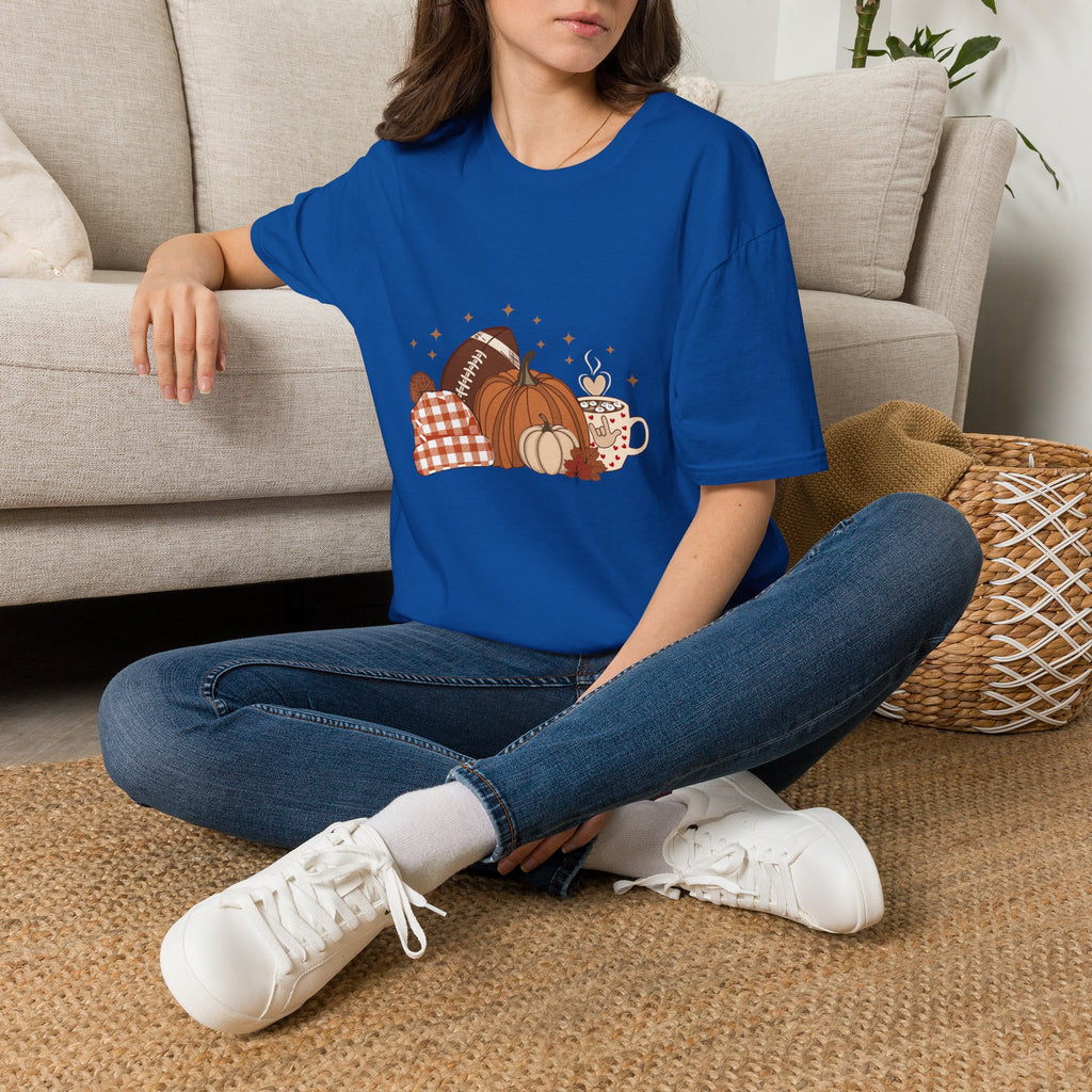 Autumn Football Pumpkins with I Love You American Sign Language, ASL - T-Shirt