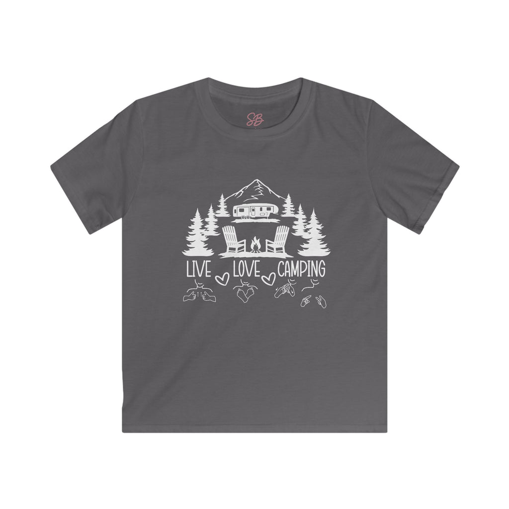 Live Love Camping in ASL (white ink) - Kid T-Shirt