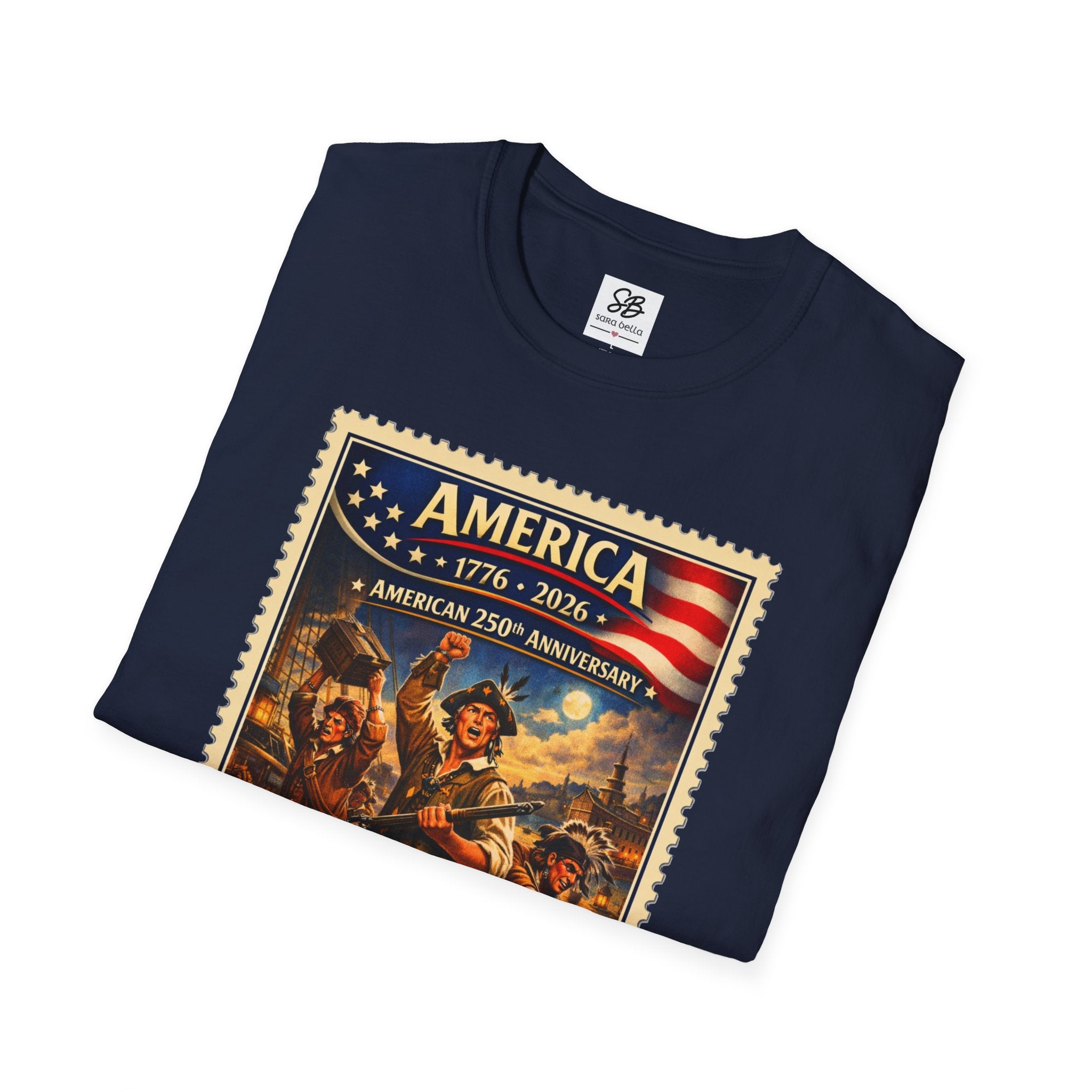 Boston Tea Party Vintage Stamp T-Shirt