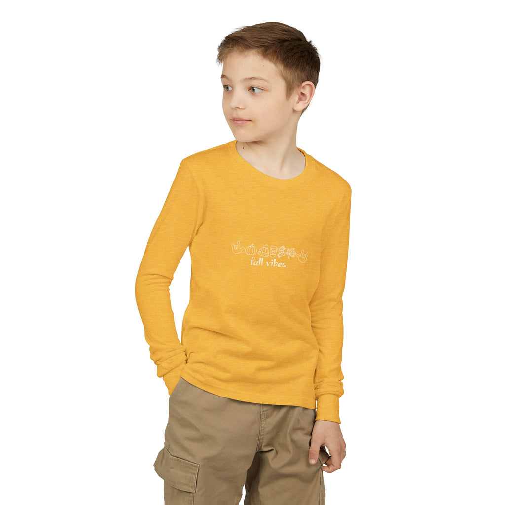 Fall Vibes with I Love You American Sign Language, ASL - Kids Long Sleeve Shirt