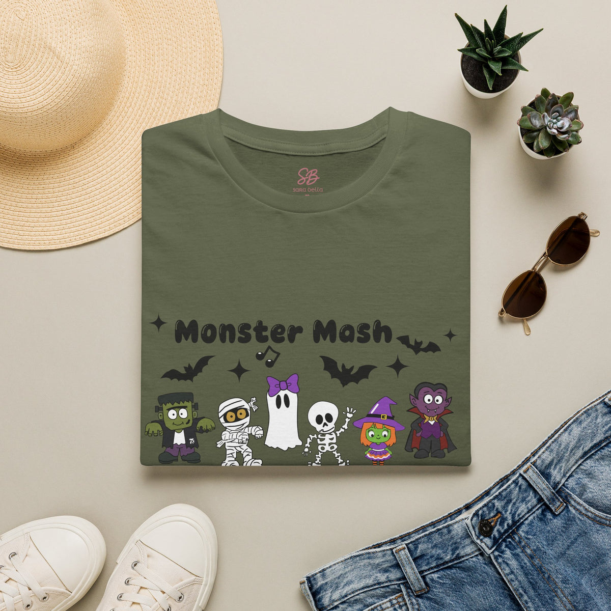 Monster Mash Dance of Halloween Characters Crews -  T-Shirt