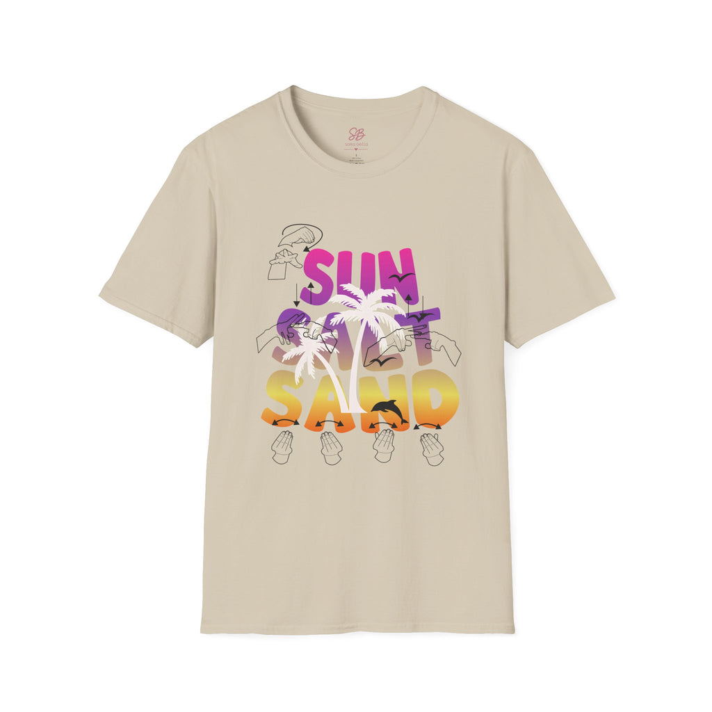 Sun, Salt & Sand in  American Sign Language - T-Shirt