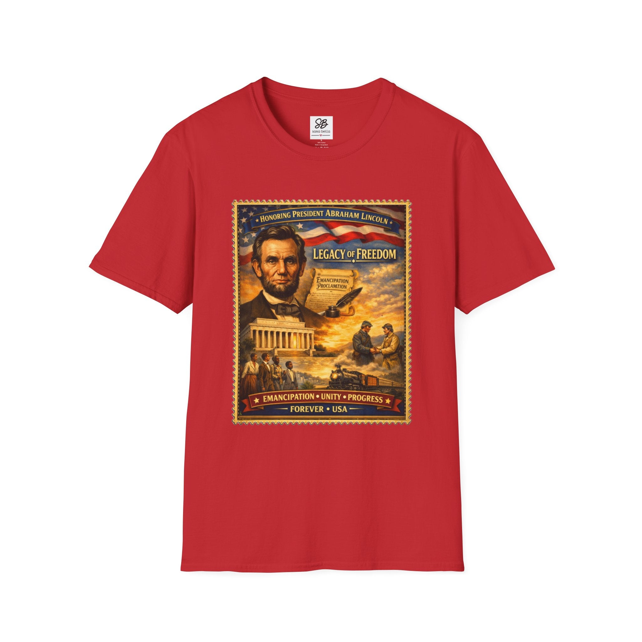Abraham Lincoln 'Legacy of Freedom'  Vintage Stamp T‑Shirt