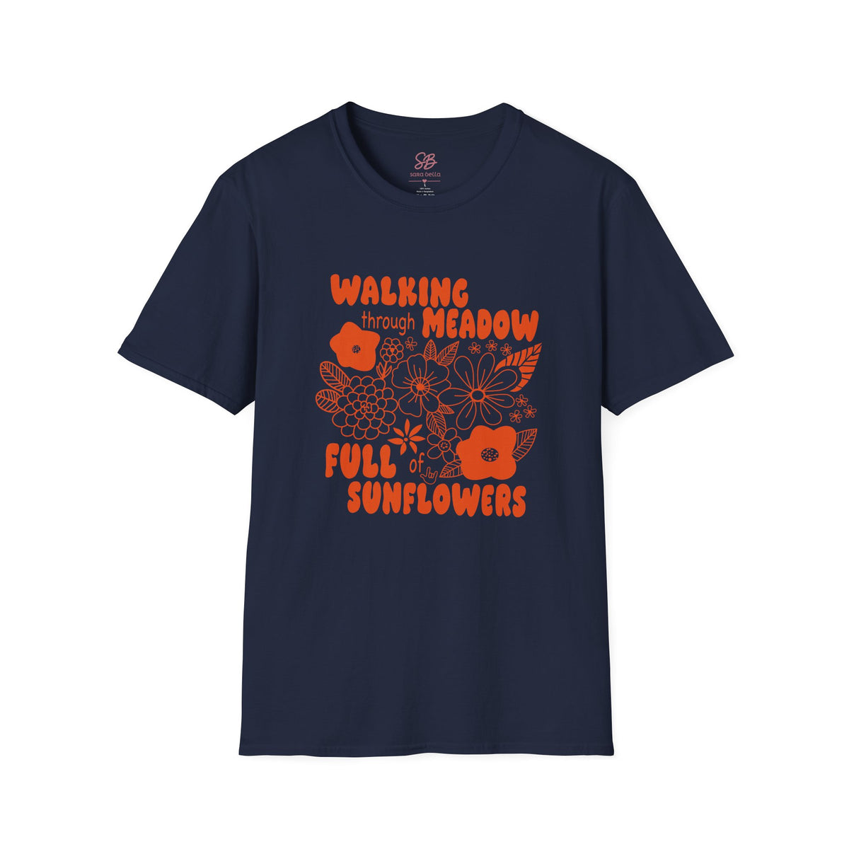 Walking Through Meadow Sunflowers - T-Shirt
