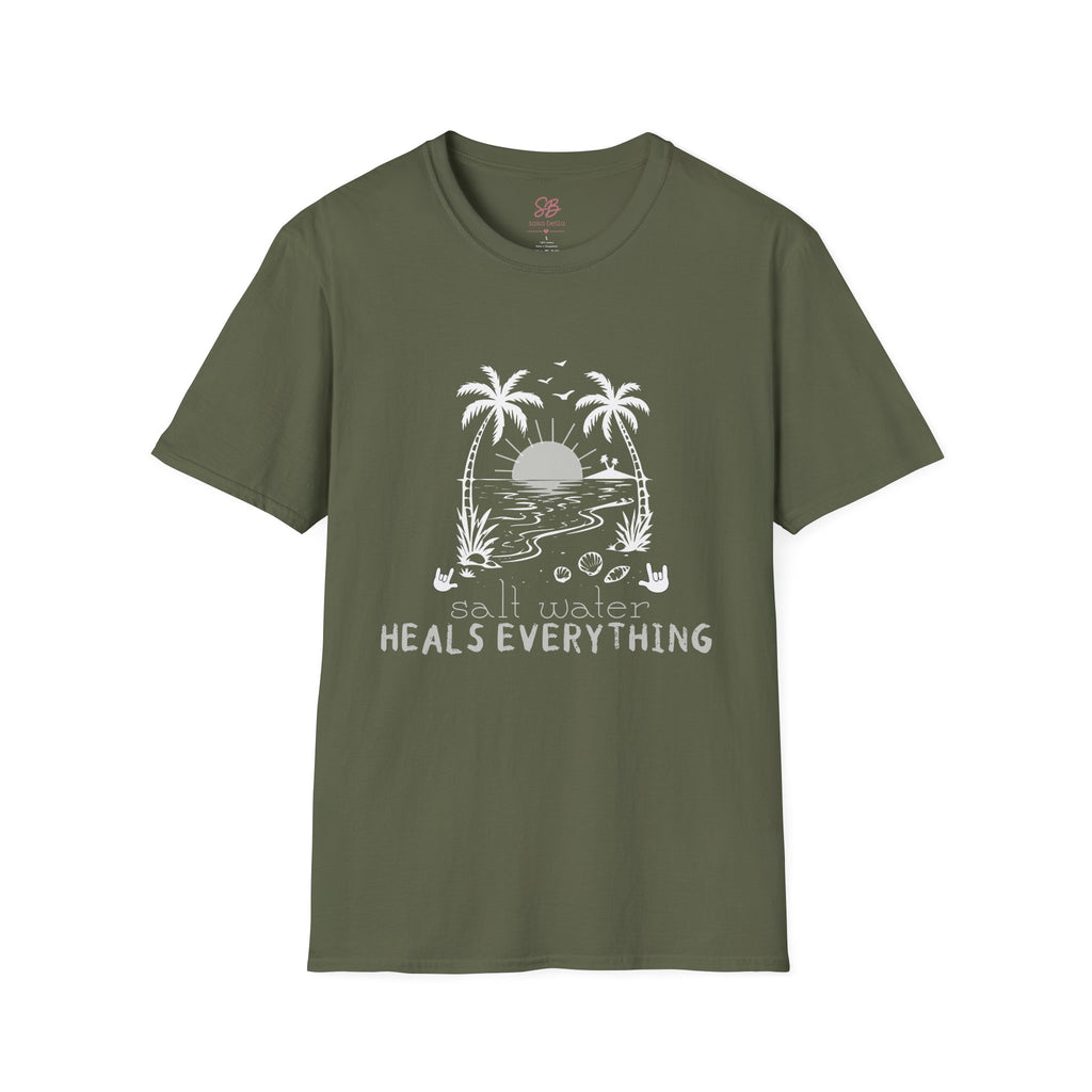 'Salt Water Heals Everything" of  white design -  T-Shirt