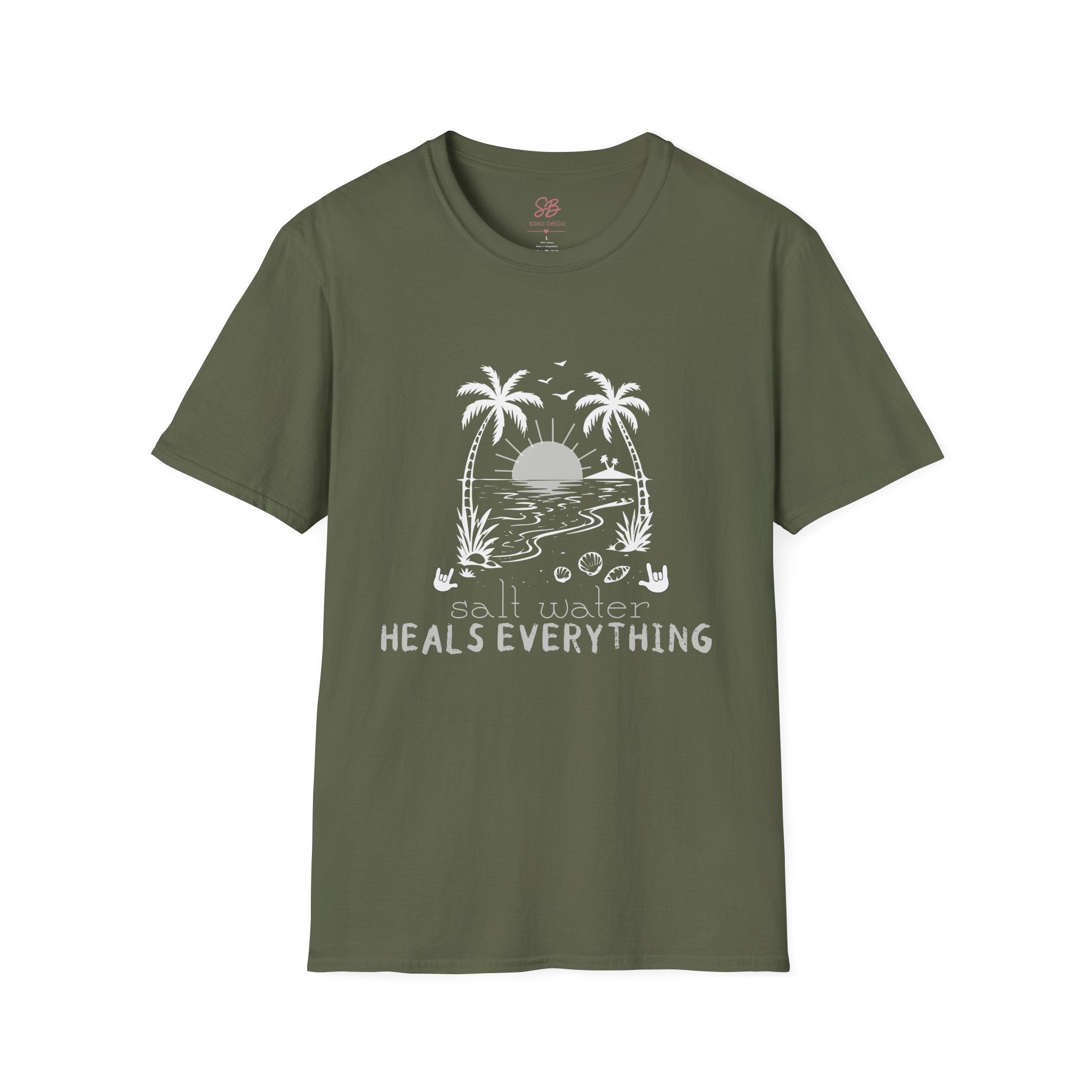 'Salt Water Heals Everything" of  white design -  T-Shirt