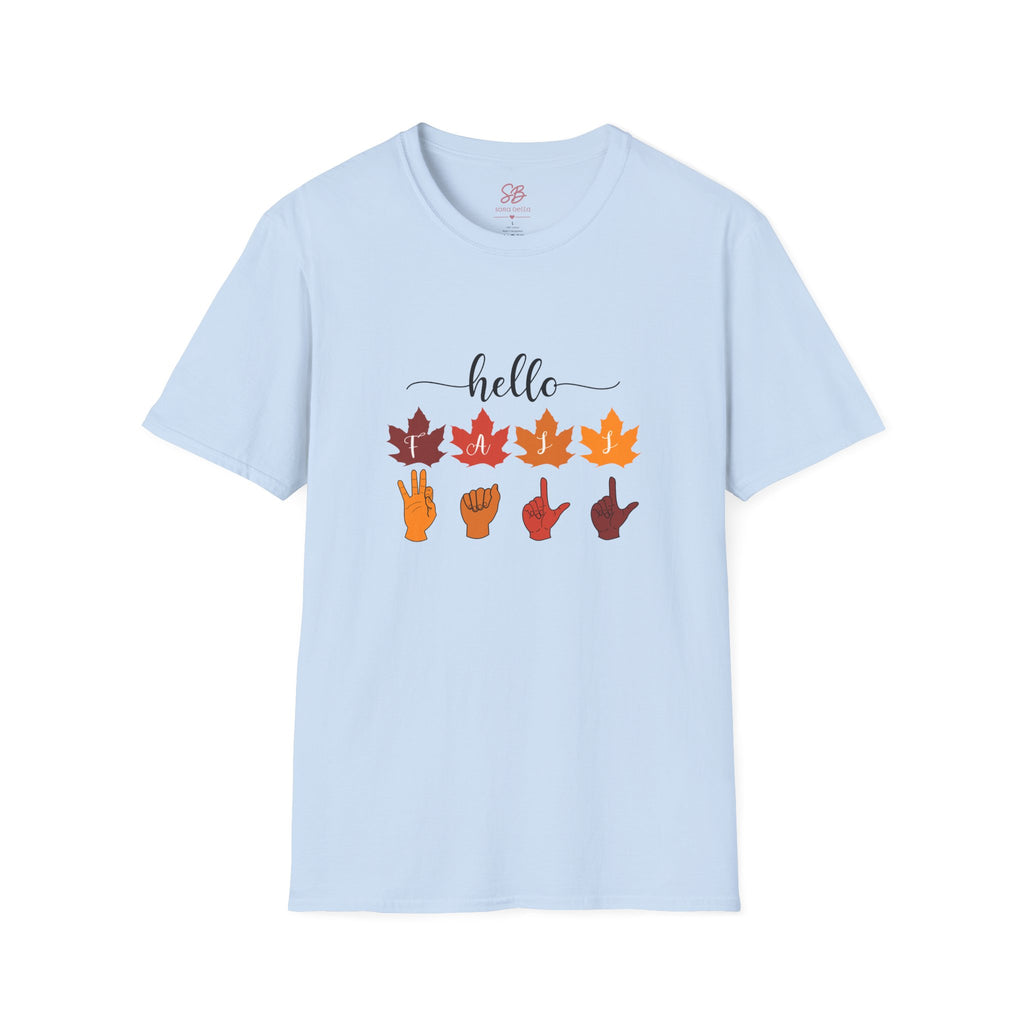 Hello Fall Fingerspelling American Sign Language, ASL -  T-Shirt