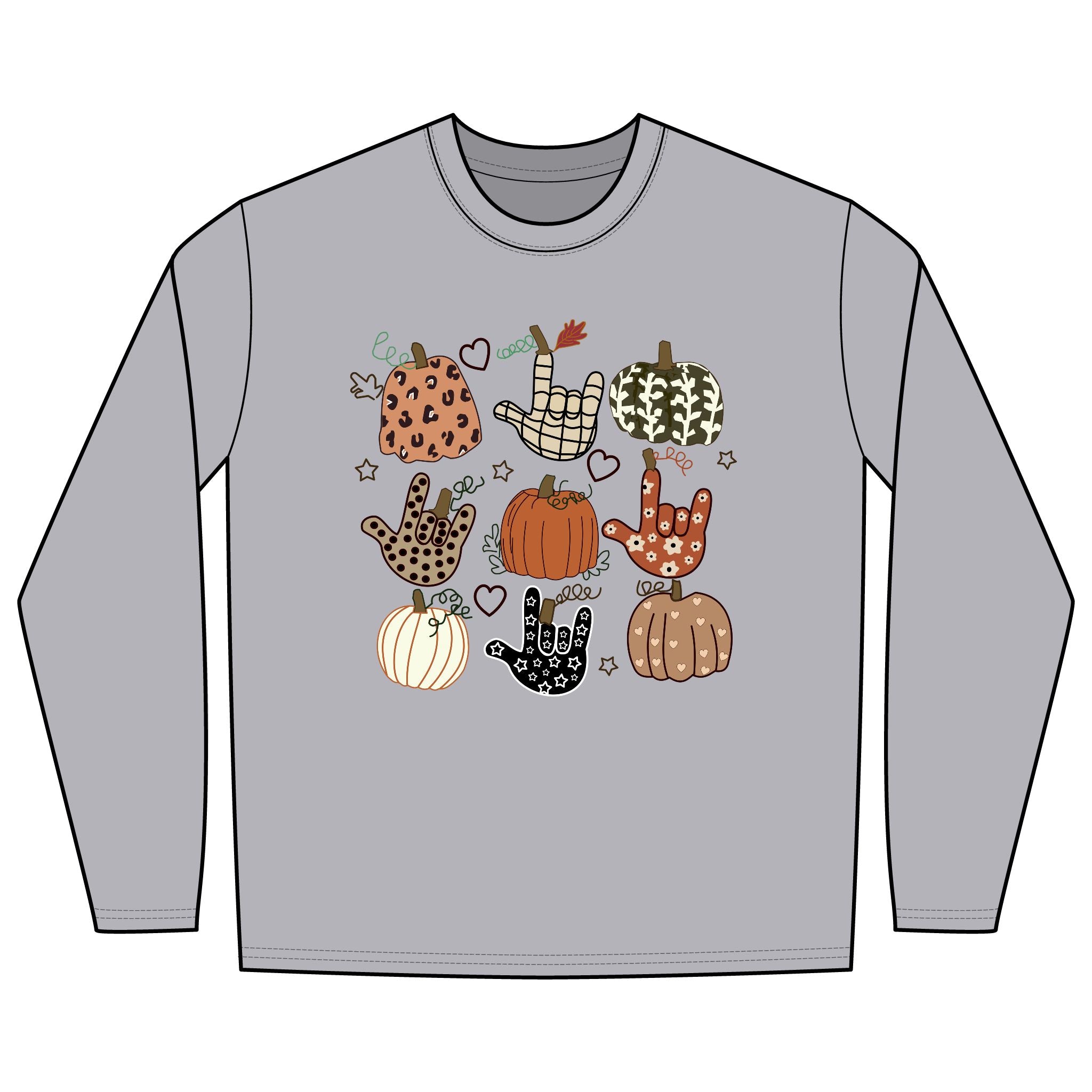 ASL Pumpkins Tic-Tac-Toe - Long Sleeve Shirt