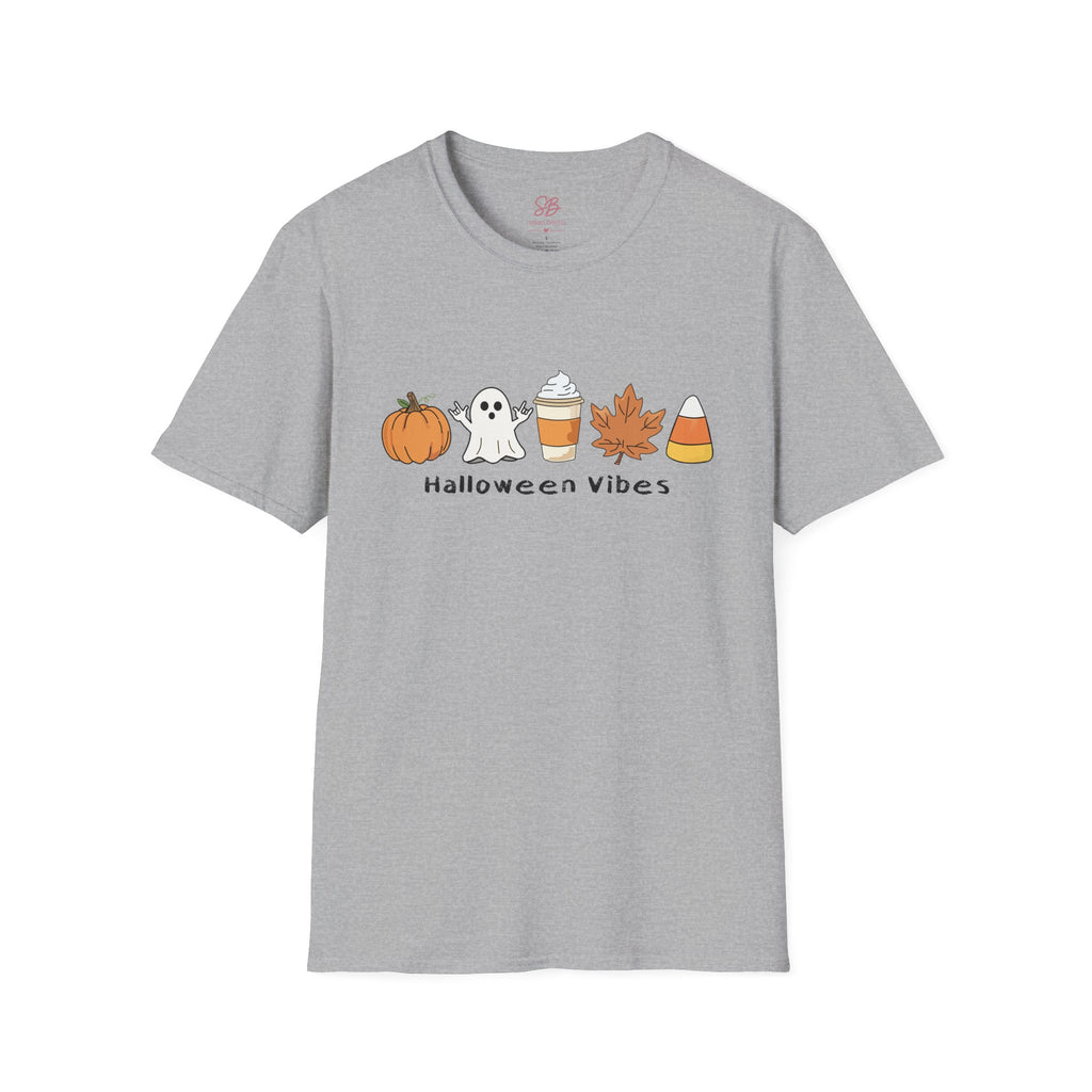 Halloween Vibes with Ghost saying "I love you" in ASL - T-Shirt