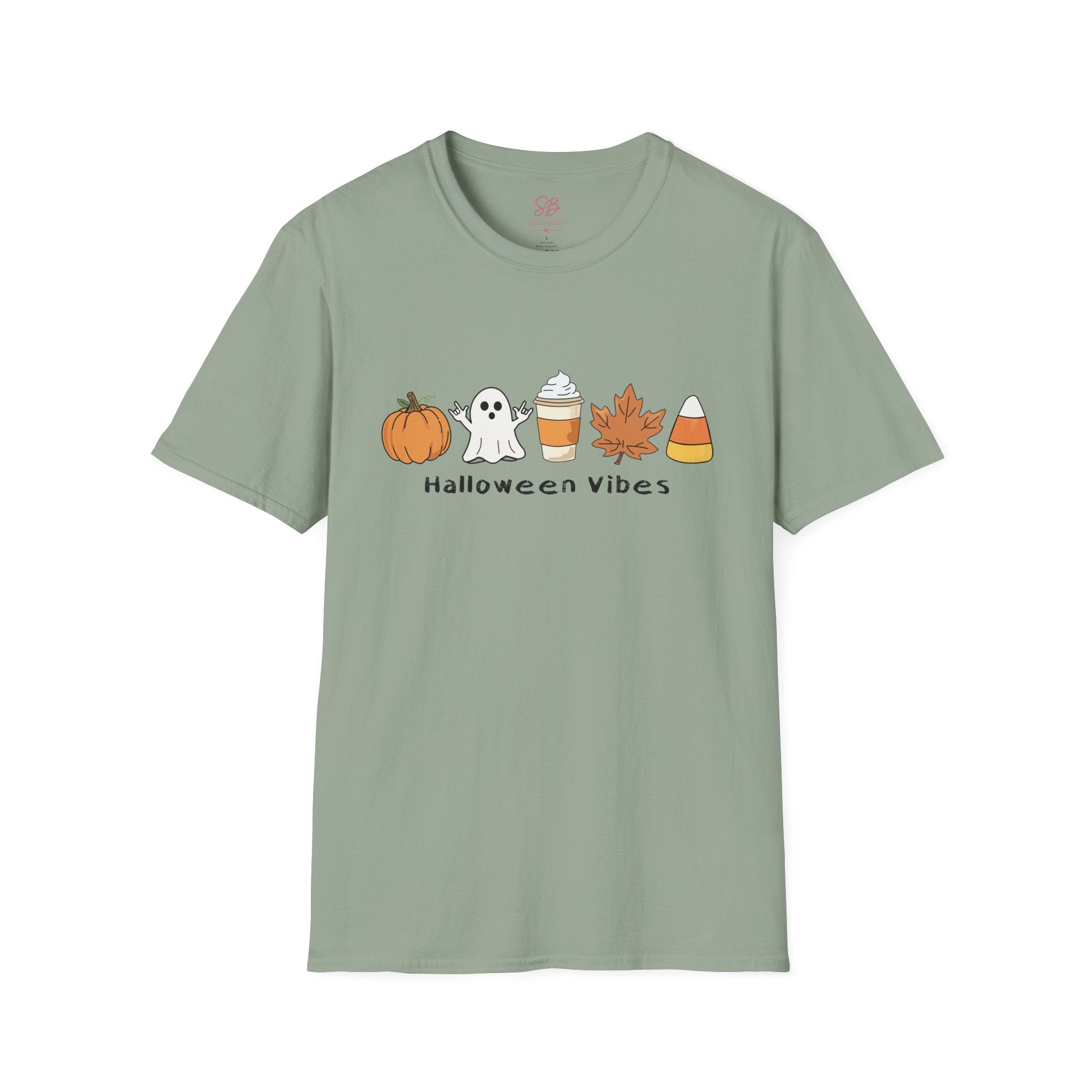 Halloween Vibes with Ghost saying "I love you" in ASL - T-Shirt