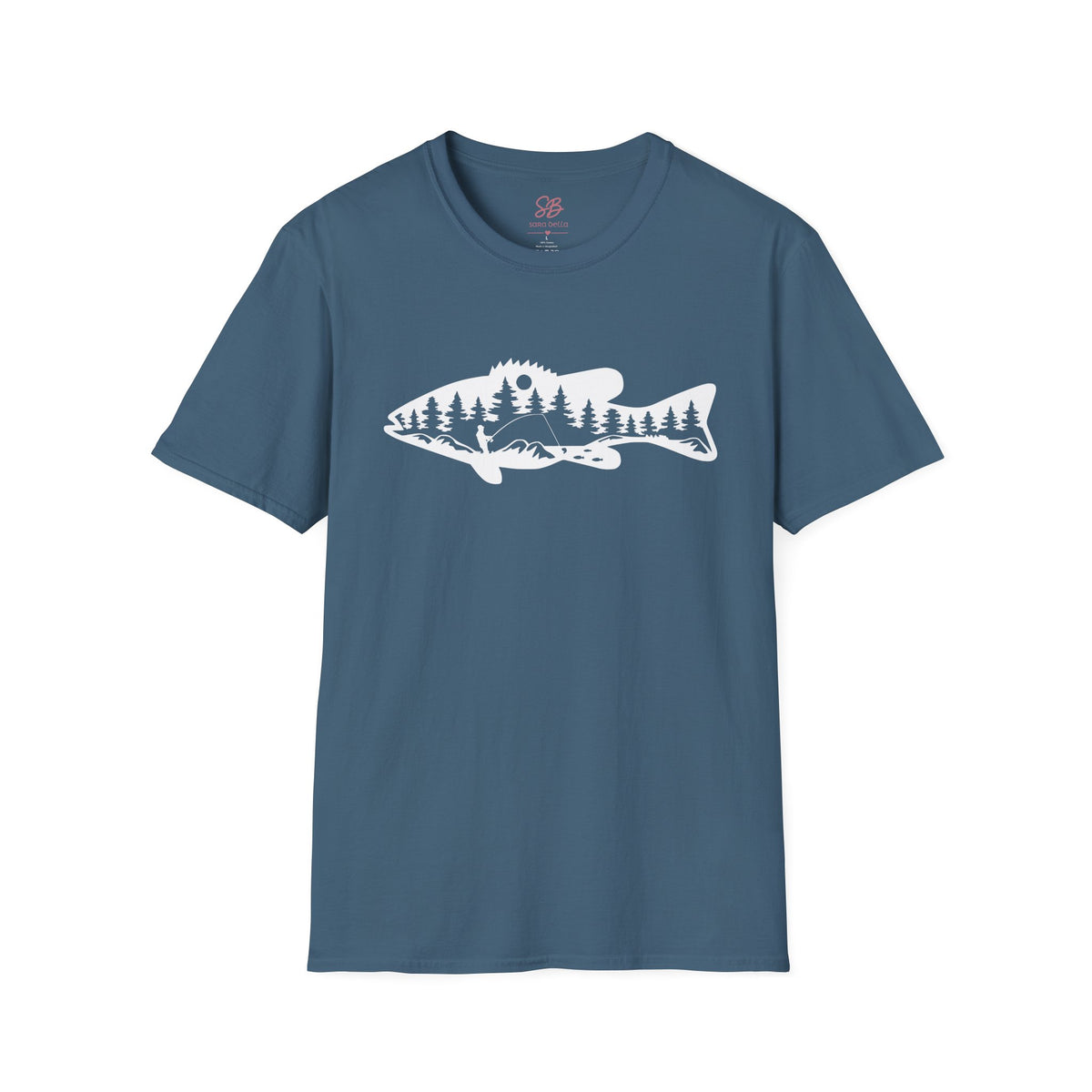 Bass Fisherman Landscape Fishing - T-Shirt