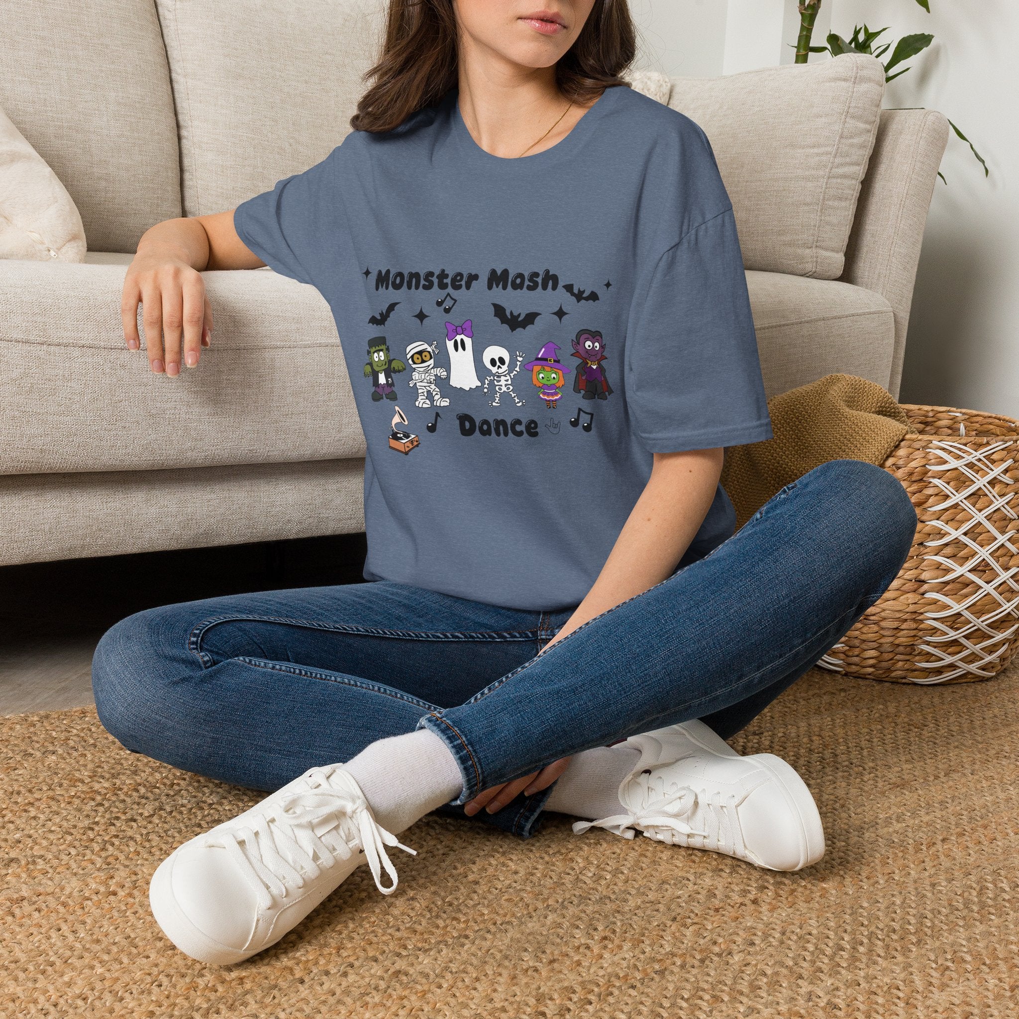 Monster Mash Dance of Halloween Characters Crews -  T-Shirt