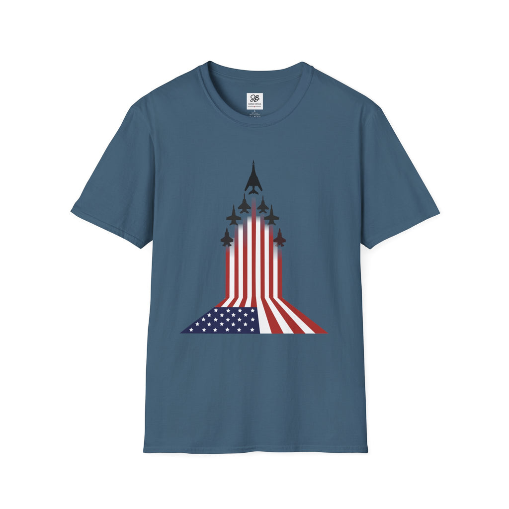 Patriotic American Flag Fighter Jets Design Shirt