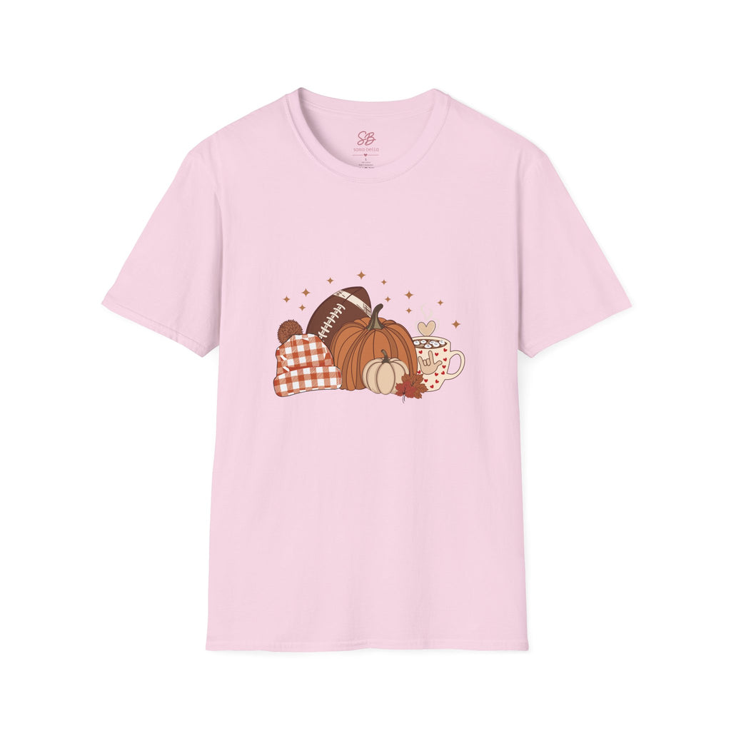 Autumn Football Pumpkins with I Love You American Sign Language, ASL - T-Shirt
