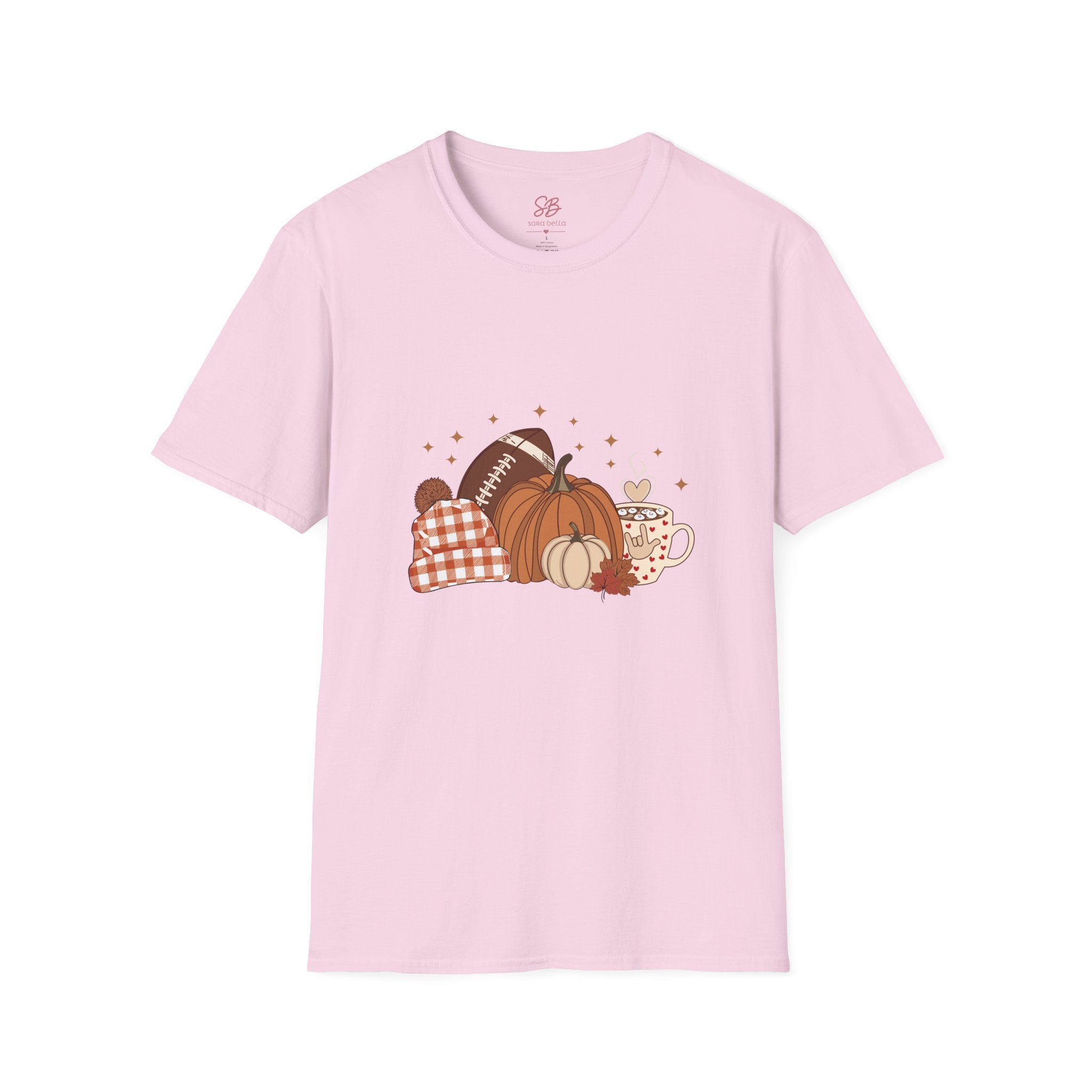 Autumn Football Pumpkins with I Love You American Sign Language, ASL - T-Shirt