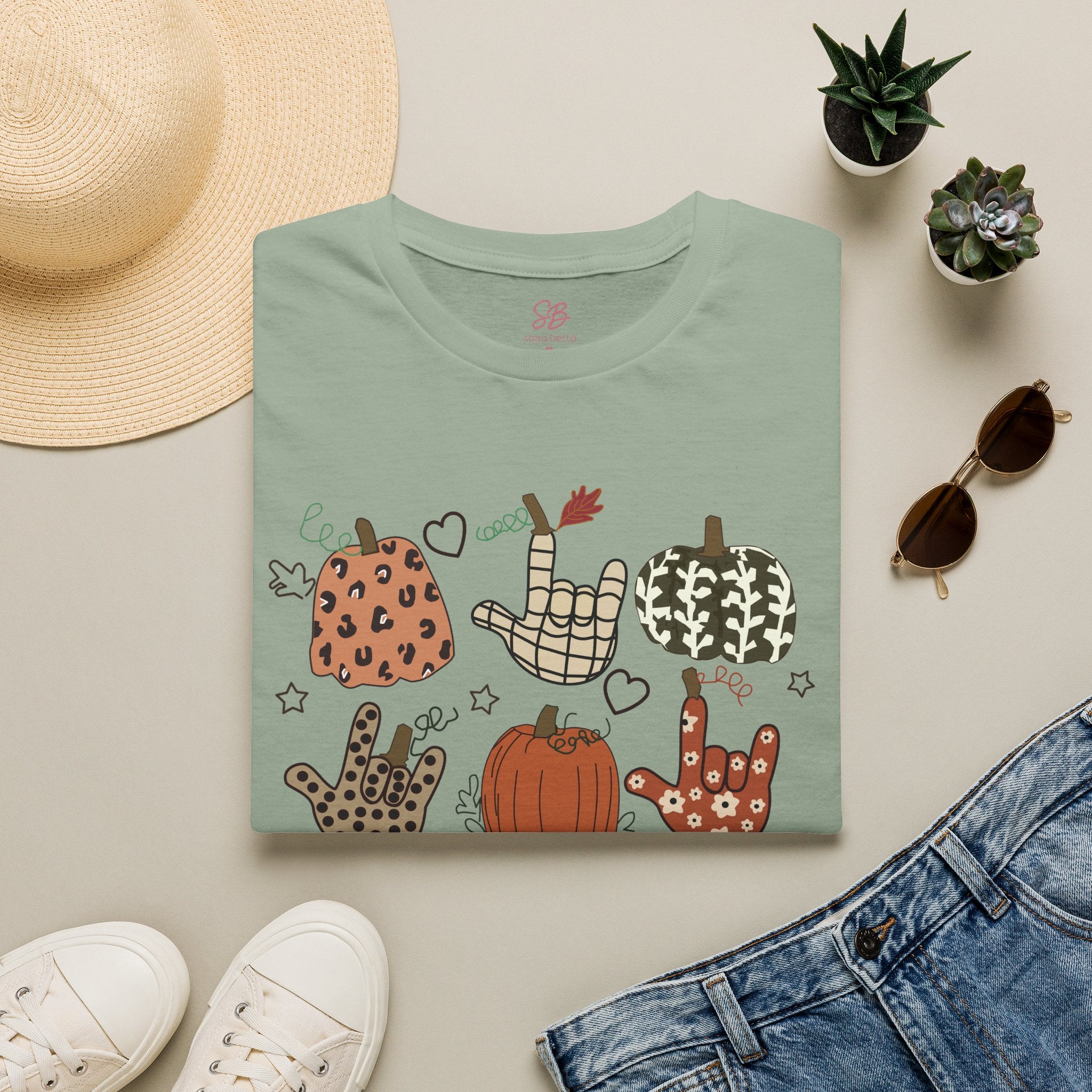 ASL Pumpkins Tic-Tac-Toe - T-Shirt