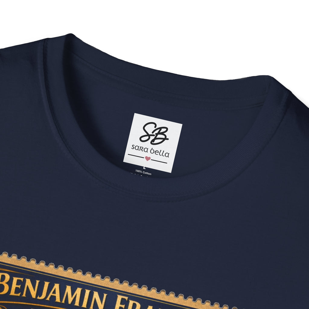 Benjamin Franklin "Founding Father Tribute' Vintage Stamp T Shirt