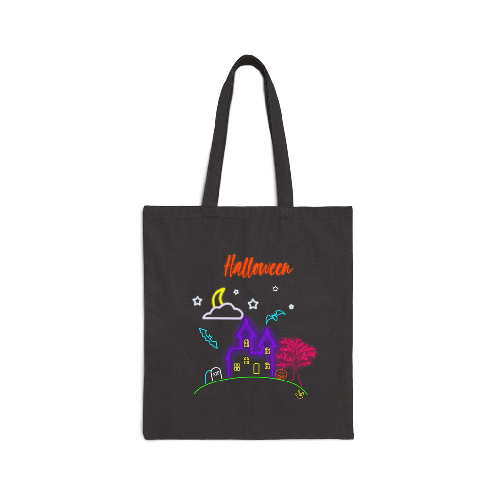 Neon Halloween Haunted House - Tote Bag