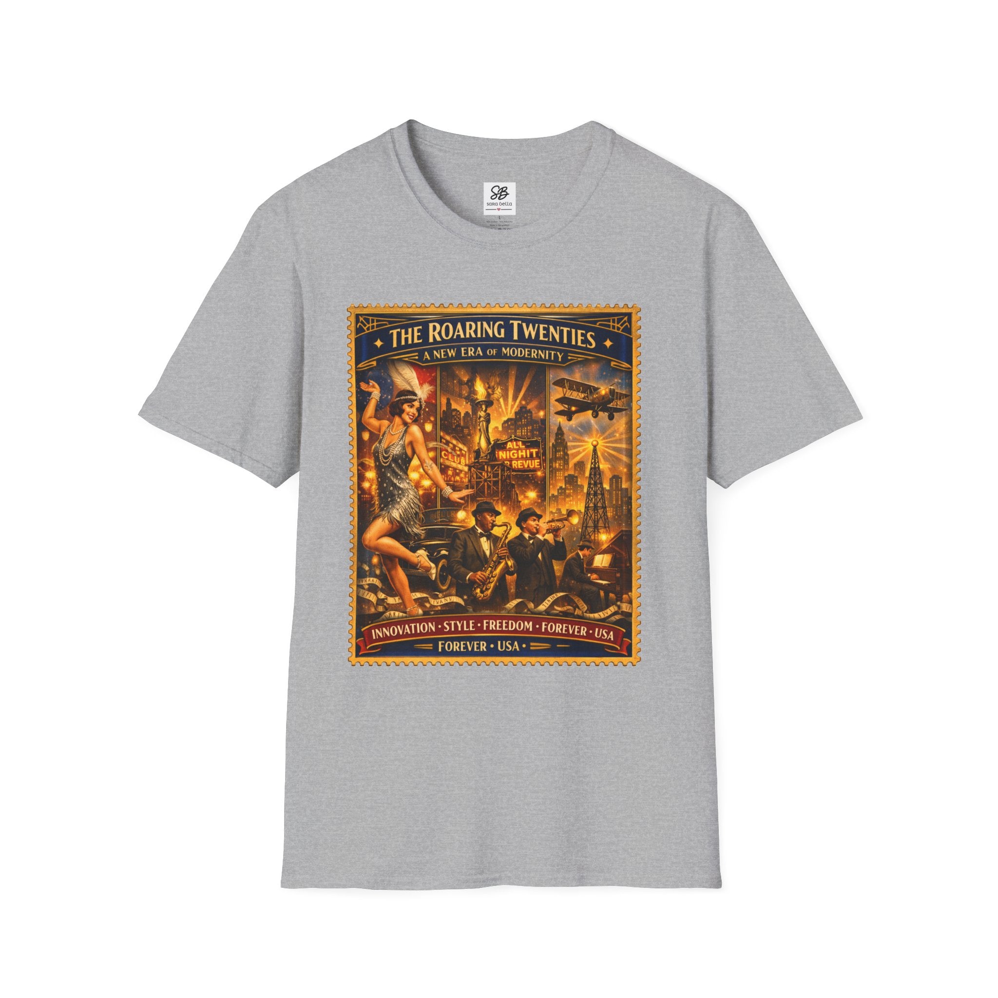 Roaring Twenties Vintage Stamp T-Shirt