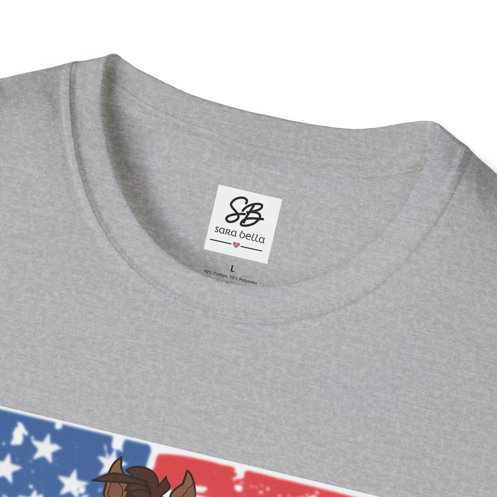 Galloping Horse with American Flag Graphic Shirt