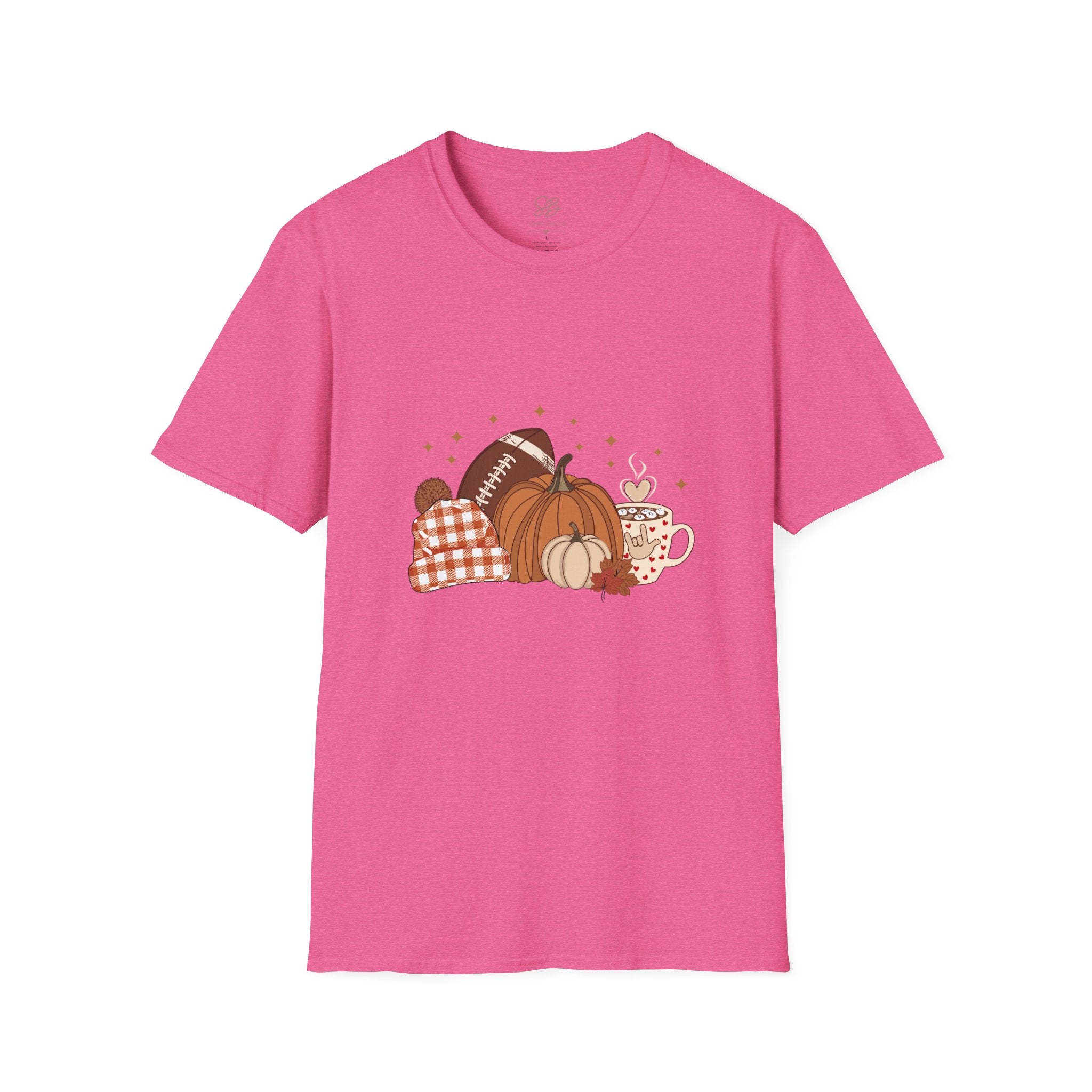 Autumn Football Pumpkins with I Love You American Sign Language, ASL - T-Shirt