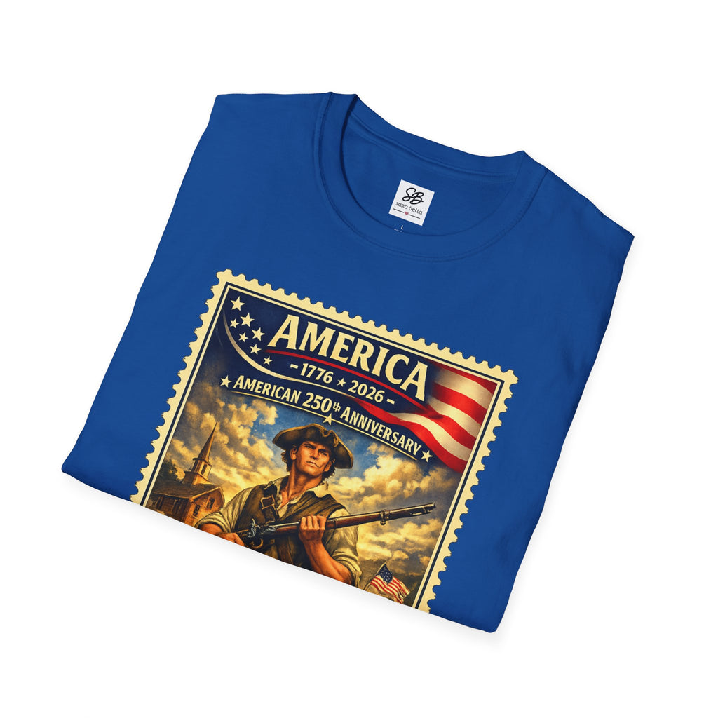 Patriotic Minute Man Vintage Stamp T-Shirt