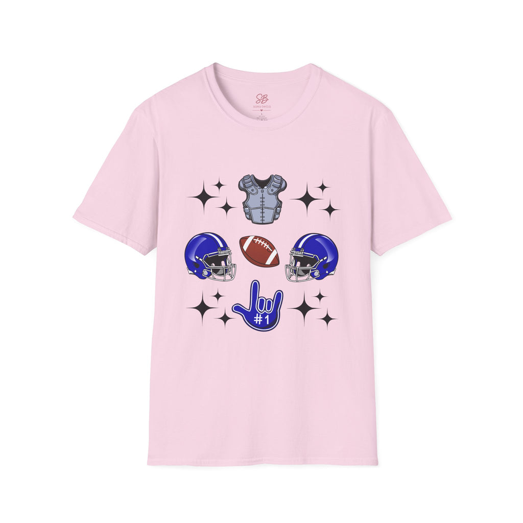 Football Gears Tic-Tac-Toe with I love you ASL American Sign Language -  T-Shirt